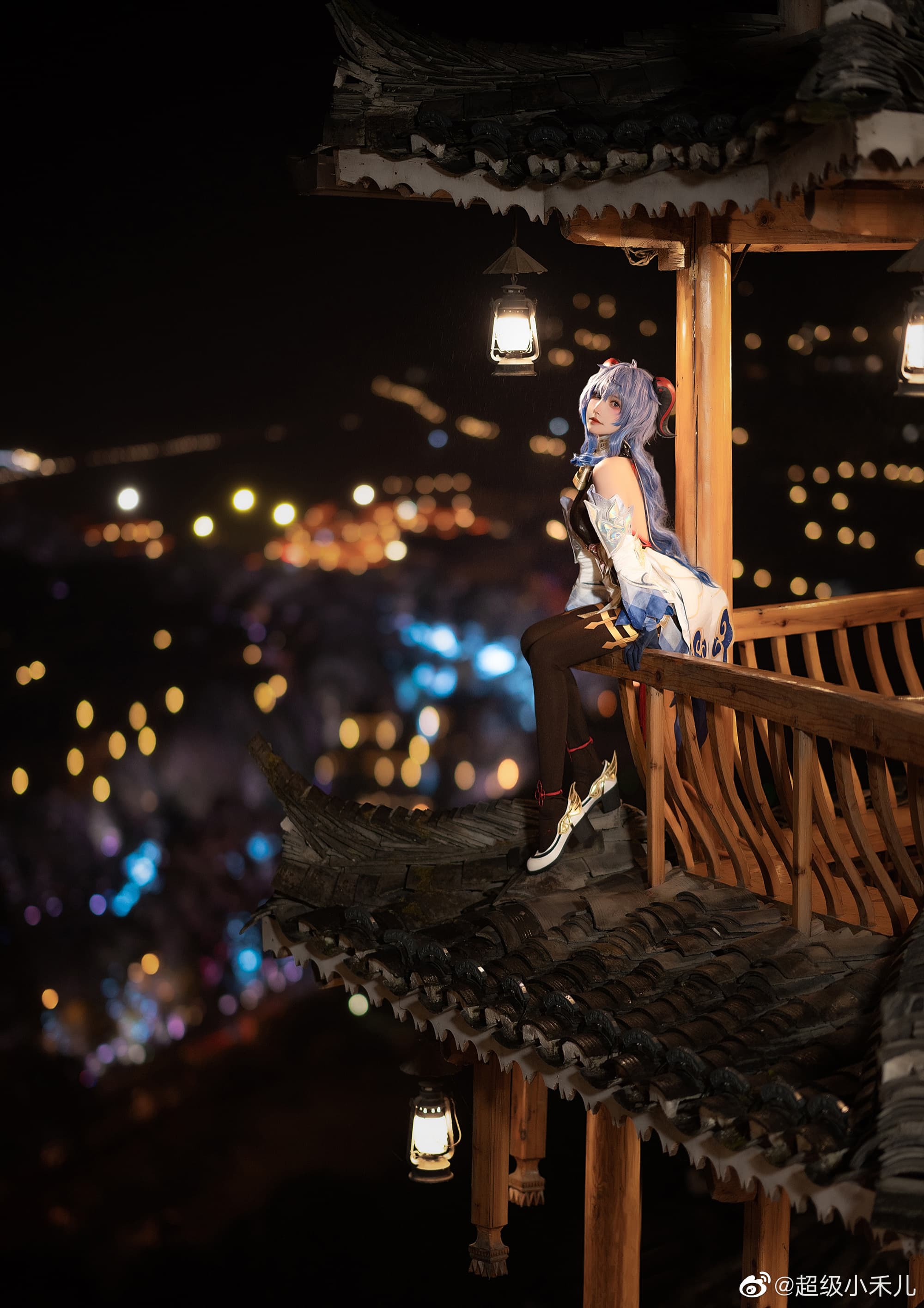 【COS】璃月的夜，结束了，知道了夜晚秘密的你…愿意陪我一起加班吗？原神 甘雨@超级小禾儿 COSPLAY-第14张