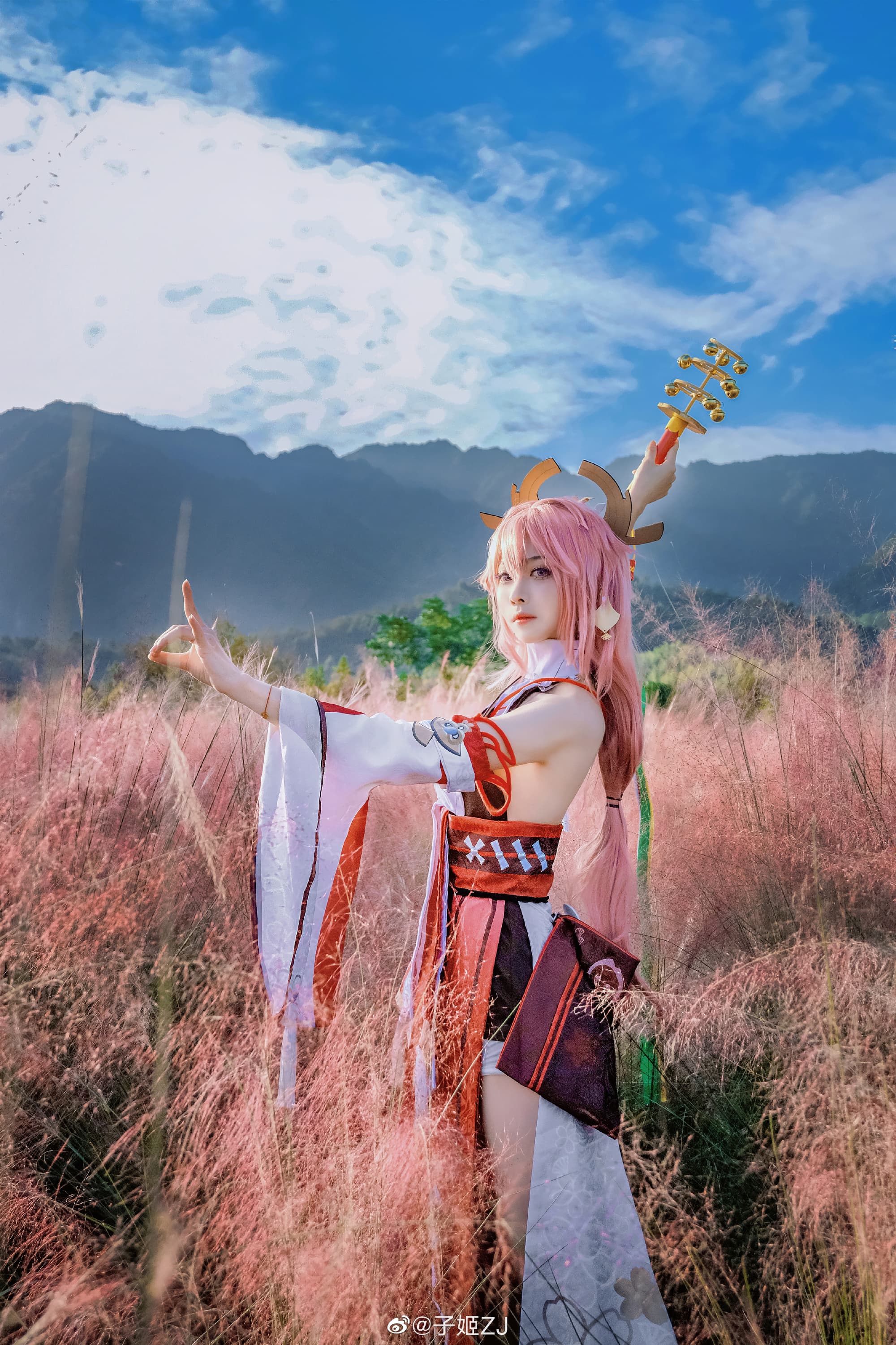 【COS】初次见面… 我是鸣神大社的宫司～ ​​​ 原神 八重神子@子姬ZJ COSPLAY-第1张