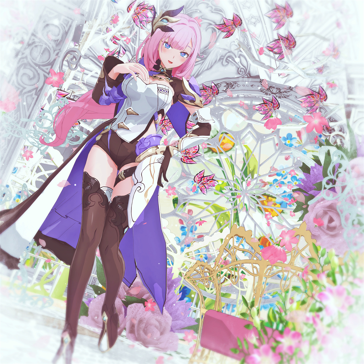 【插画美图】一位可爱迷人又神秘的少女 蹦坏3 爱莉希雅同人角色插画推荐~ P站美图-第1张