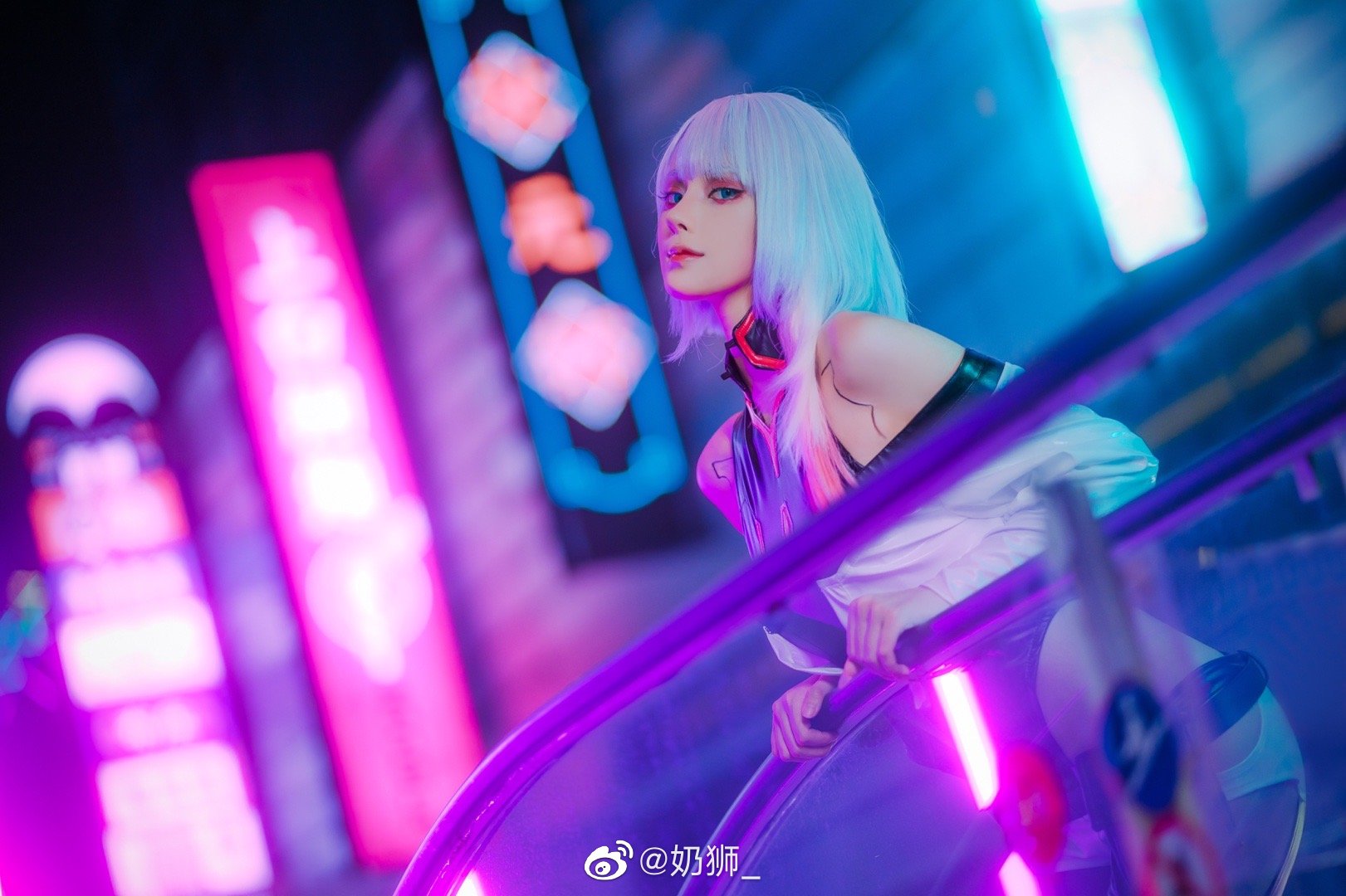 【COS】和我一起上月球吧。 赛博朋克边缘行者 露西lucy@奶狮_ COSPLAY-第1张