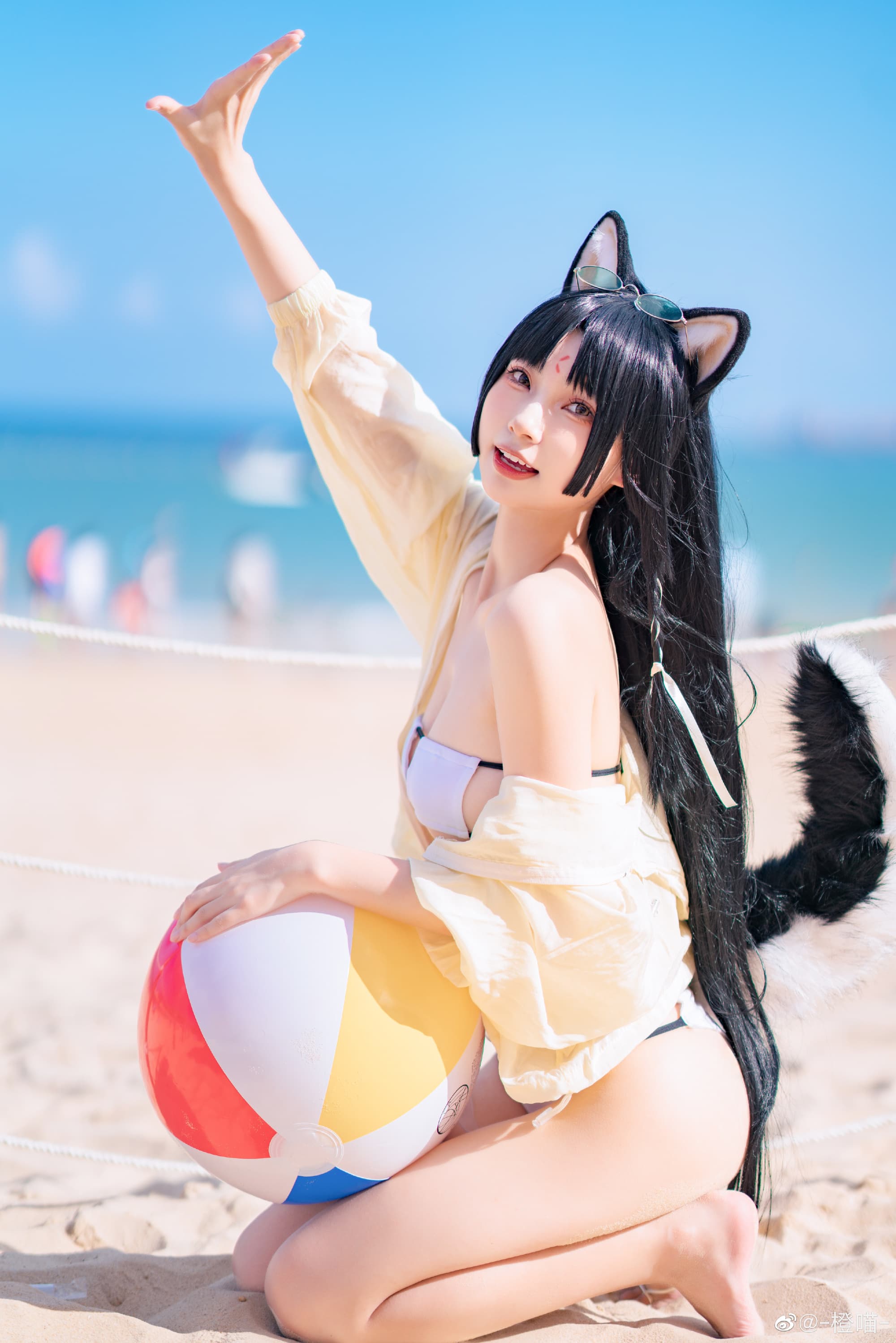 【COS】小森来也！博士，有小森在，你便安心做事罢！ 明日方舟 嵯峨 泳装@-橙喵- COSPLAY-第1张
