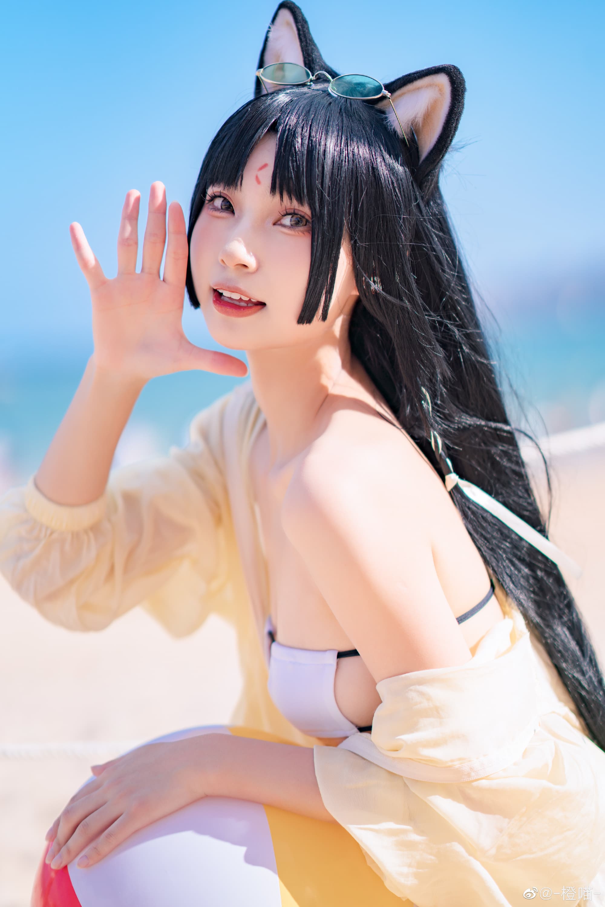【COS】小森来也！博士，有小森在，你便安心做事罢！ 明日方舟 嵯峨 泳装@-橙喵- COSPLAY-第2张
