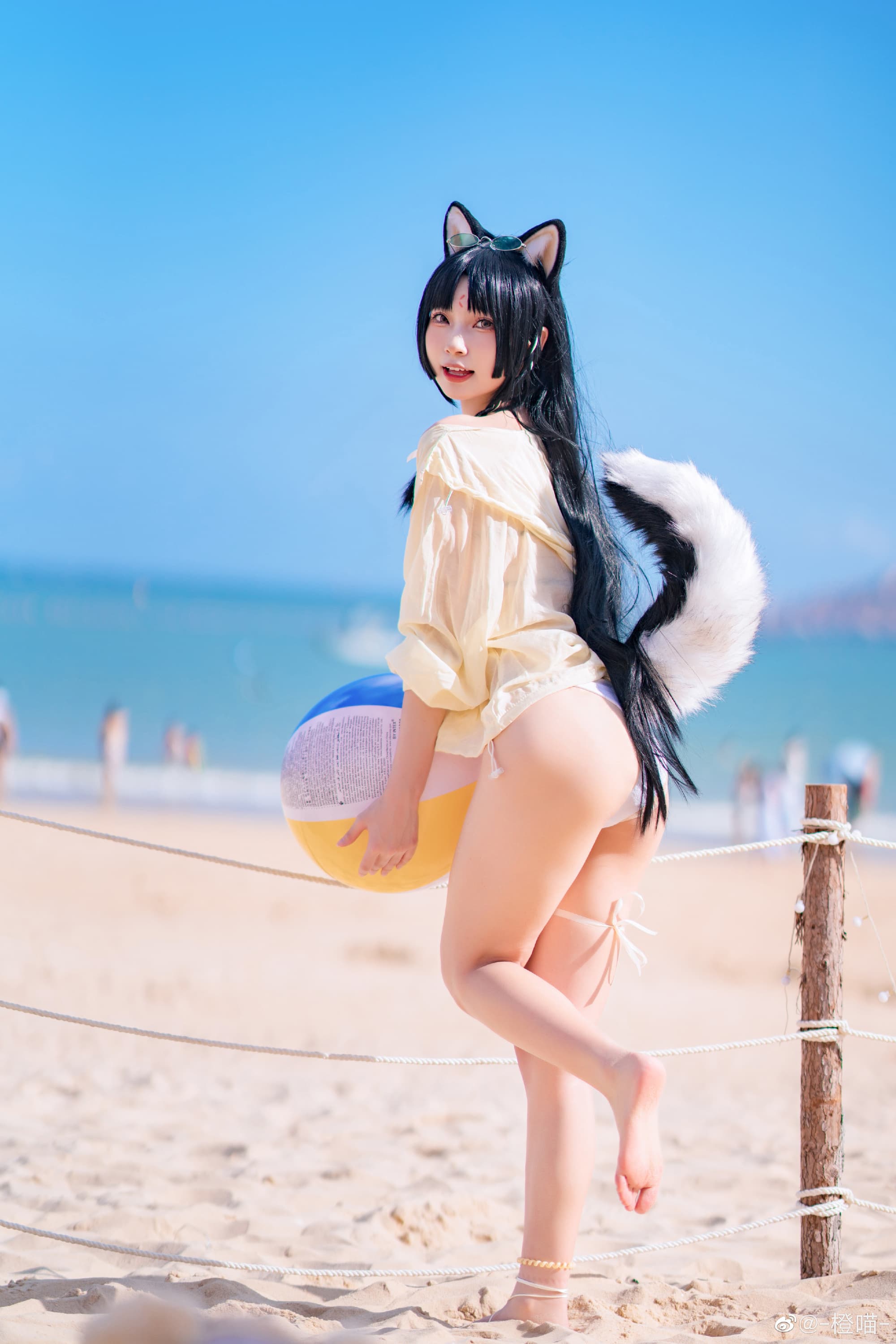 【COS】小森来也！博士，有小森在，你便安心做事罢！ 明日方舟 嵯峨 泳装@-橙喵- COSPLAY-第3张