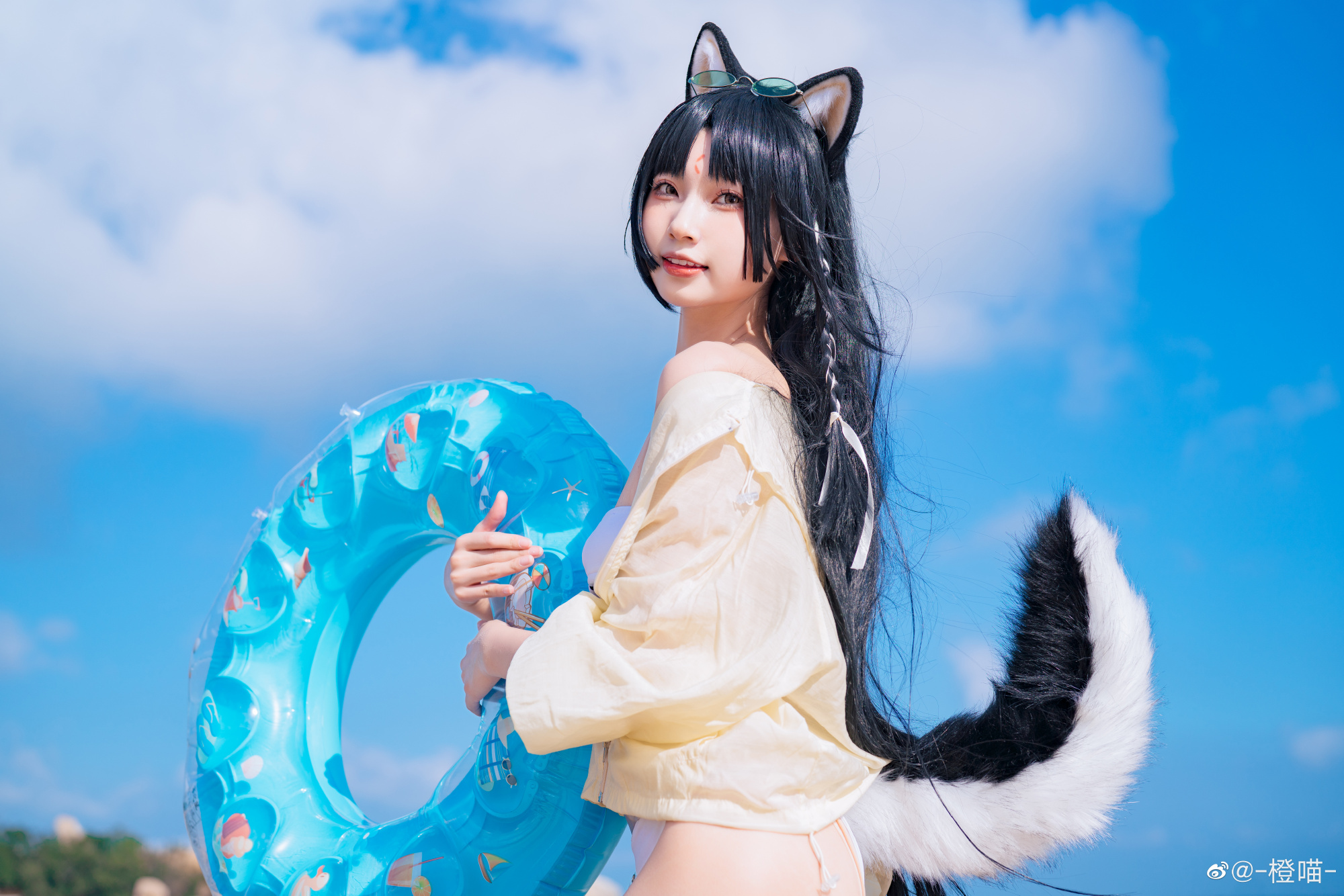 【COS】小森来也！博士，有小森在，你便安心做事罢！ 明日方舟 嵯峨 泳装@-橙喵- COSPLAY-第4张