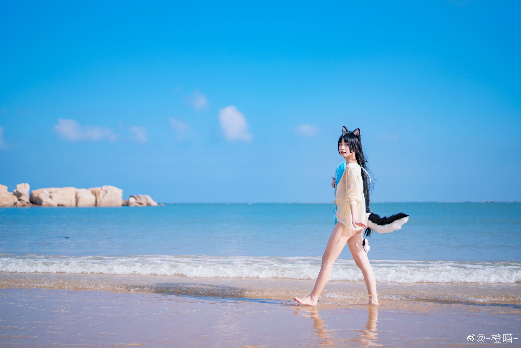 【COS】小森来也！博士，有小森在，你便安心做事罢！ 明日方舟 嵯峨 泳装@-橙喵- COSPLAY-第5张