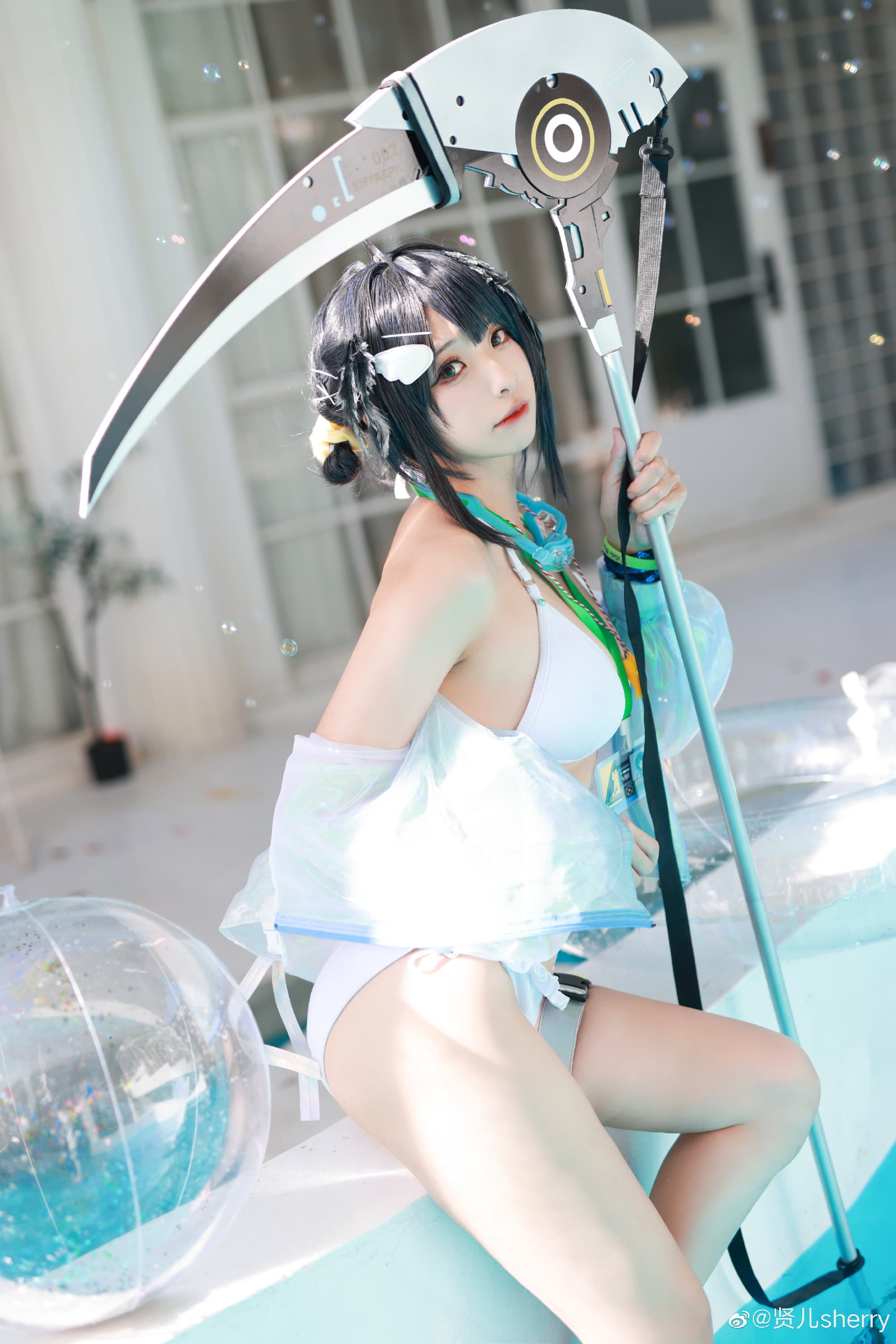 【COS】博士要和我比赛游泳吗？ 明日方舟 羽毛笔 夏卉 FA210@贤儿sherry COSPLAY-第1张
