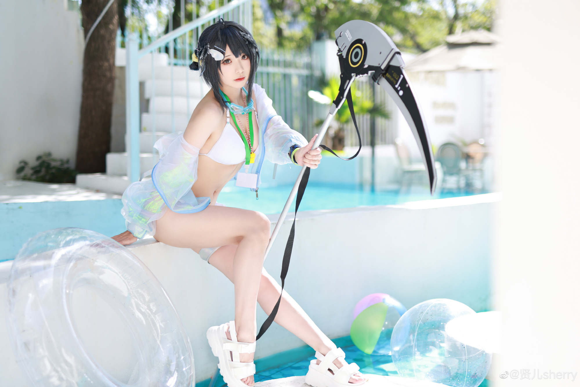 【COS】博士要和我比赛游泳吗？ 明日方舟 羽毛笔 夏卉 FA210@贤儿sherry COSPLAY-第8张