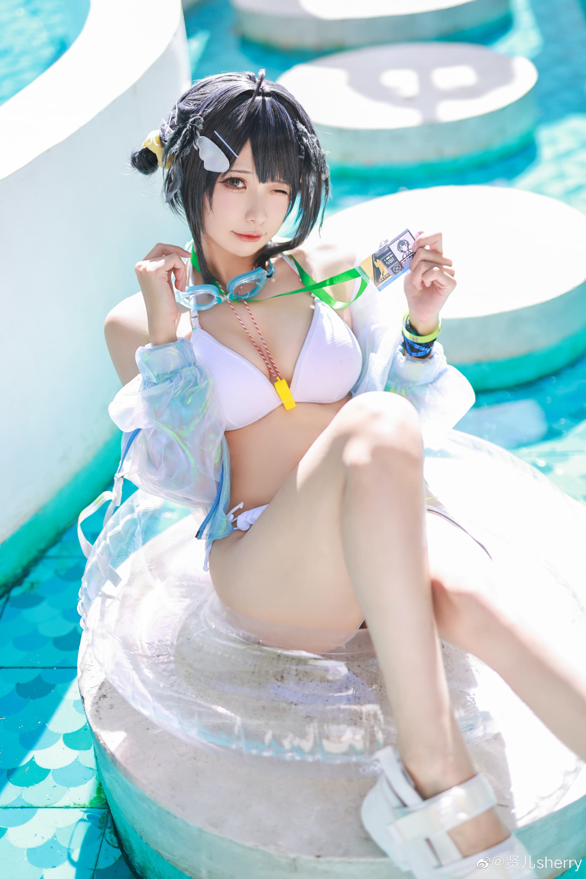 【COS】博士要和我比赛游泳吗？ 明日方舟 羽毛笔 夏卉 FA210@贤儿sherry COSPLAY-第9张