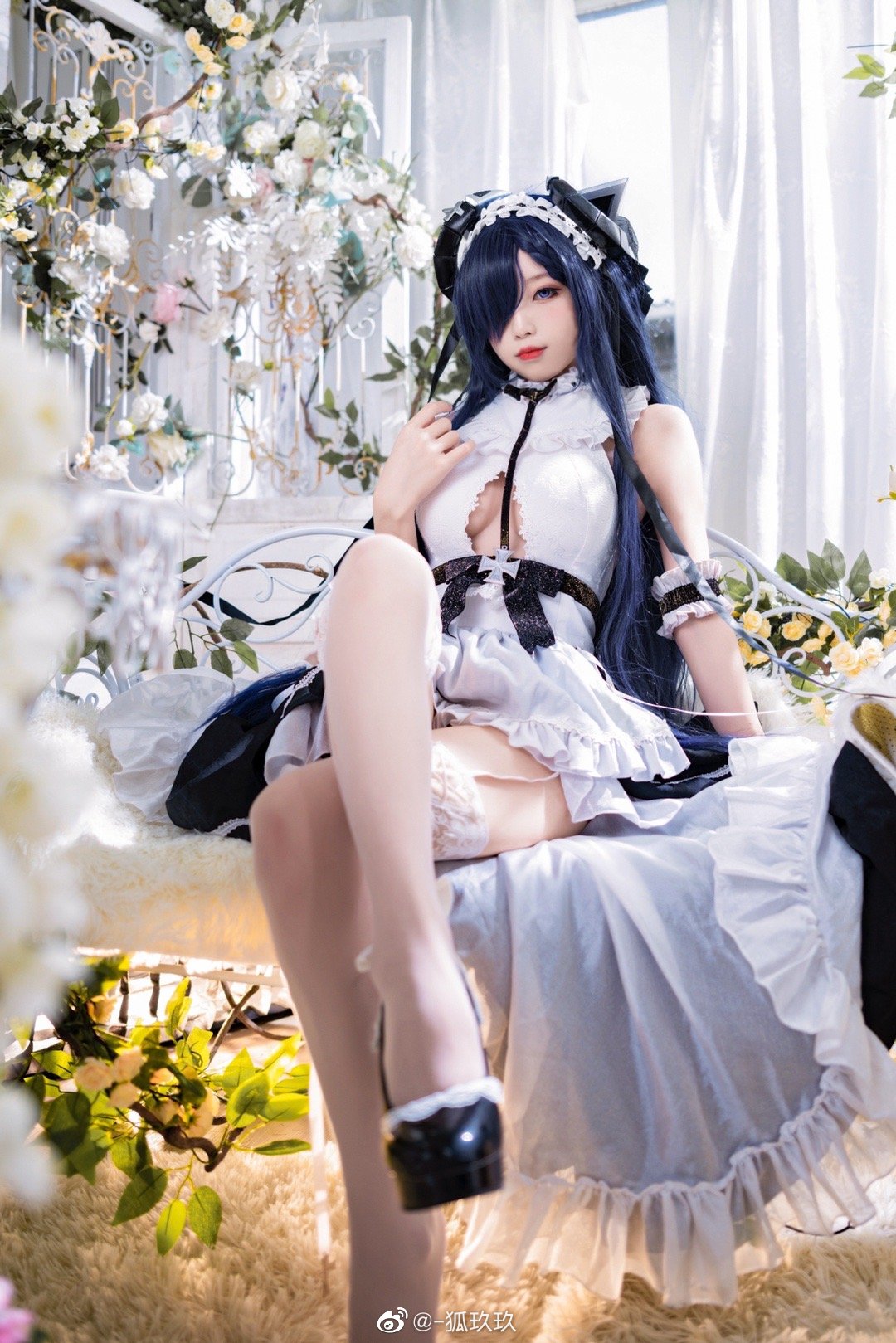 【COS】头发再稍微像这样⋯呼，好了。 碧蓝航线 奥古斯特女仆@-狐玖玖 COSPLAY-第1张