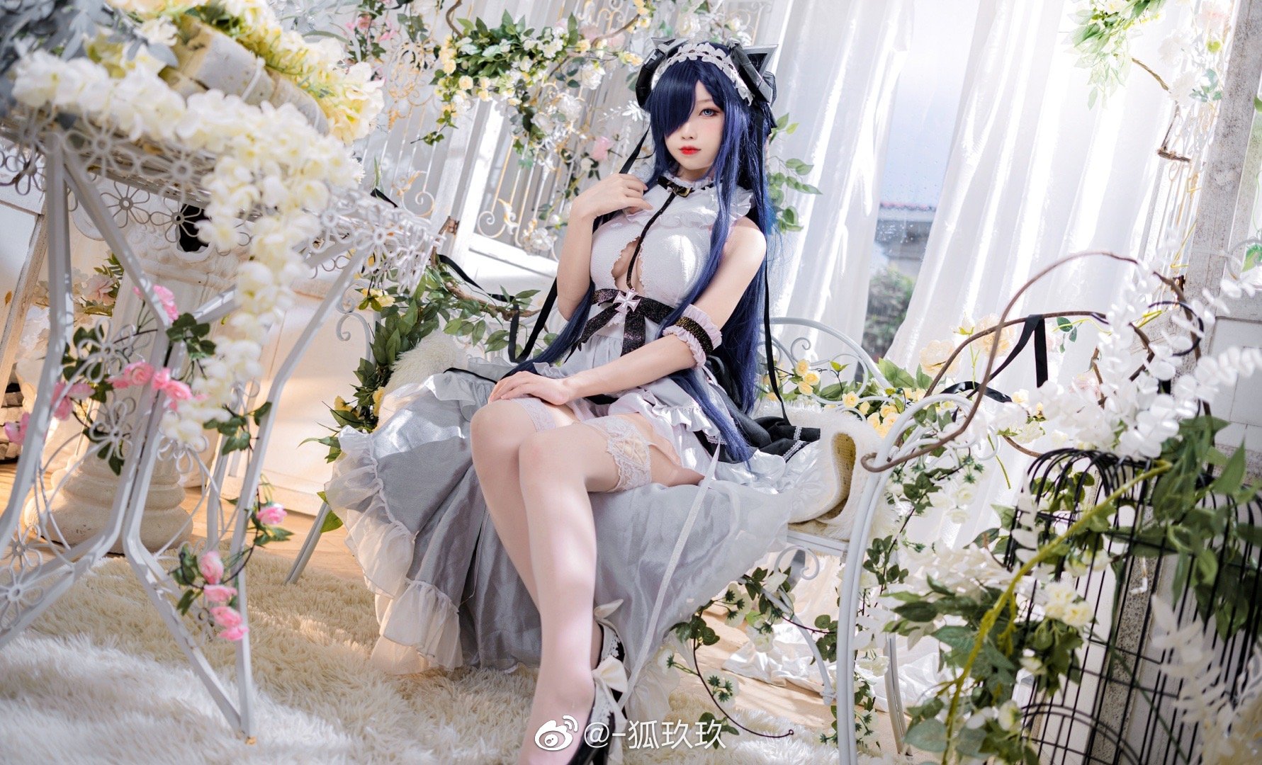 【COS】头发再稍微像这样⋯呼，好了。 碧蓝航线 奥古斯特女仆@-狐玖玖 COSPLAY-第3张