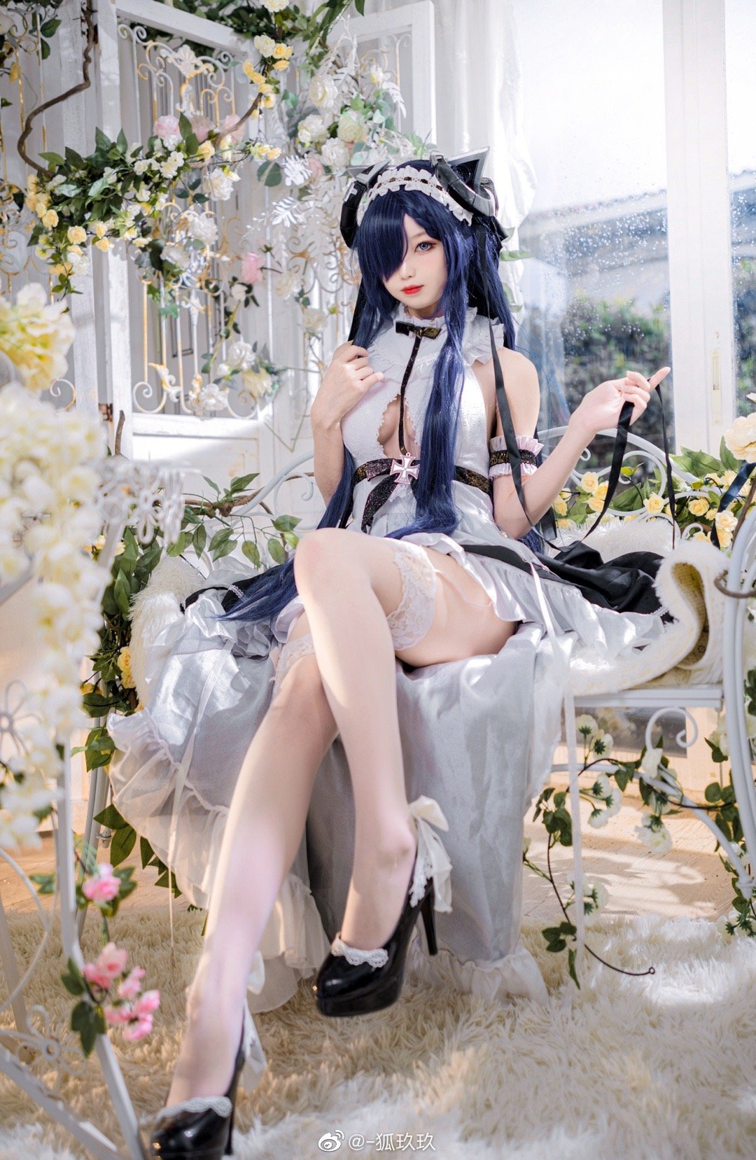 【COS】头发再稍微像这样⋯呼，好了。 碧蓝航线 奥古斯特女仆@-狐玖玖 COSPLAY-第6张
