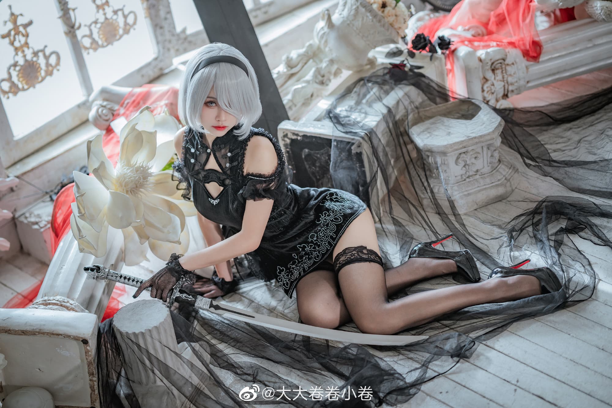 【COS】尼尔机械纪元  2B同人旗袍@大大卷卷小卷 COSPLAY-第2张