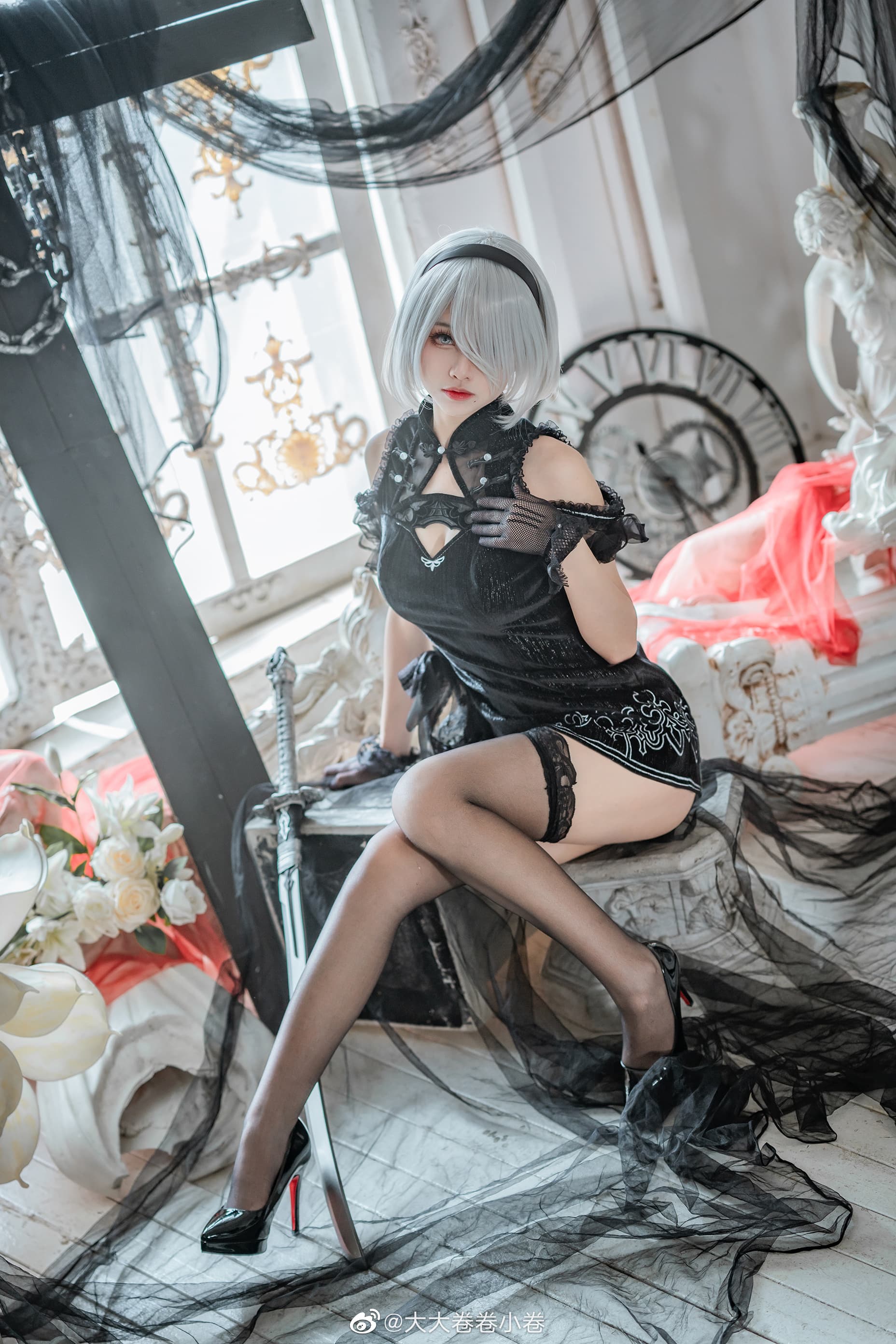 【COS】尼尔机械纪元  2B同人旗袍@大大卷卷小卷 COSPLAY-第3张