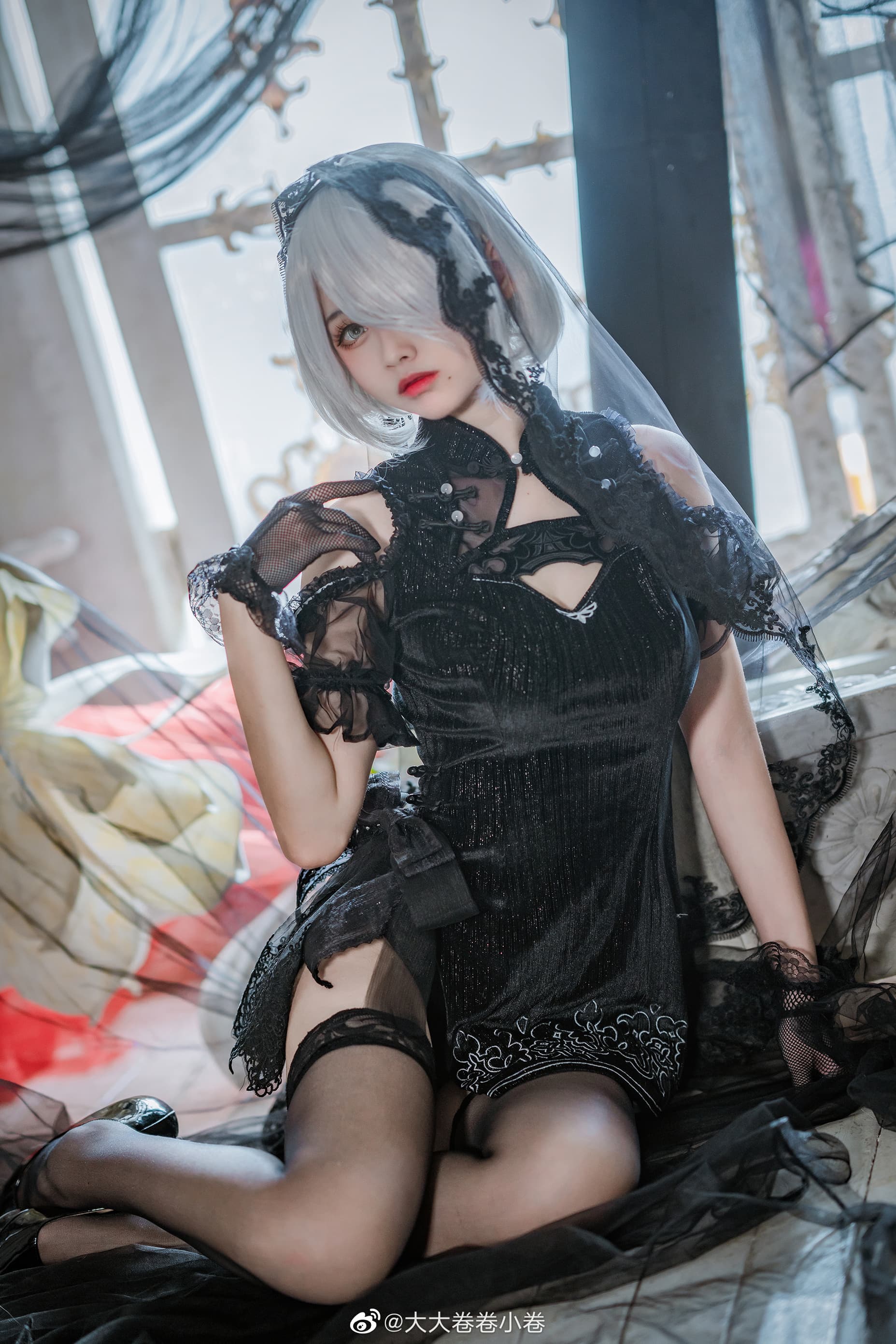 【COS】尼尔机械纪元  2B同人旗袍@大大卷卷小卷 COSPLAY-第4张