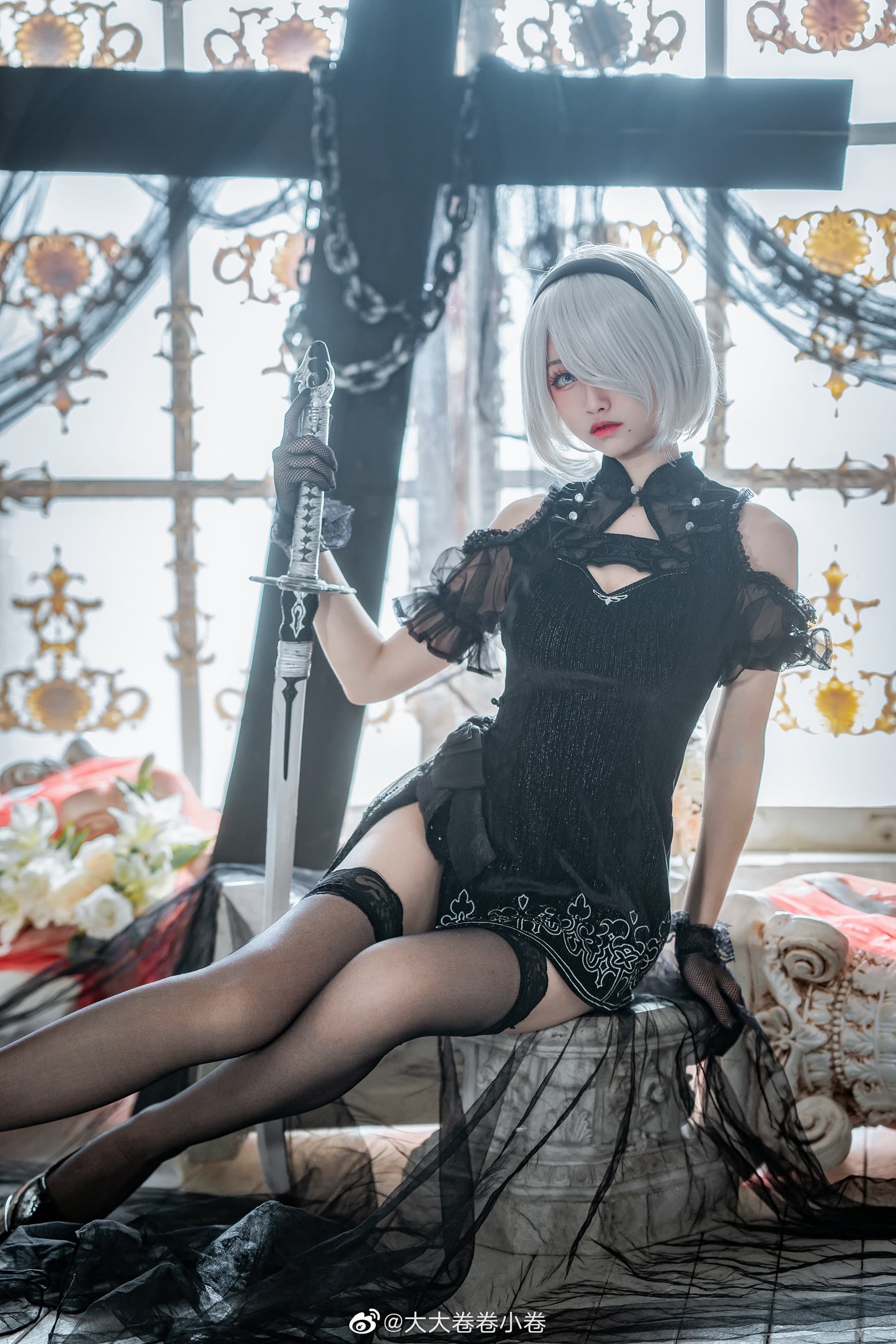 【COS】尼尔机械纪元  2B同人旗袍@大大卷卷小卷 COSPLAY-第6张