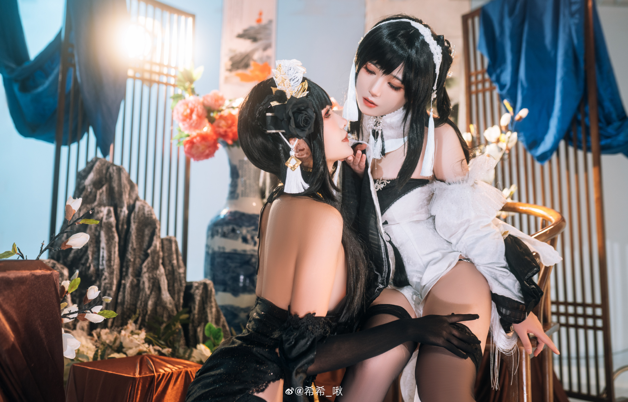指挥官，早上好 这次是双倍的瑟瑟喔 碧蓝航线 白色镇海@夏沫沫肉沫沫  黑色镇海@纱希只喝快乐水 COSPLAY-第5张