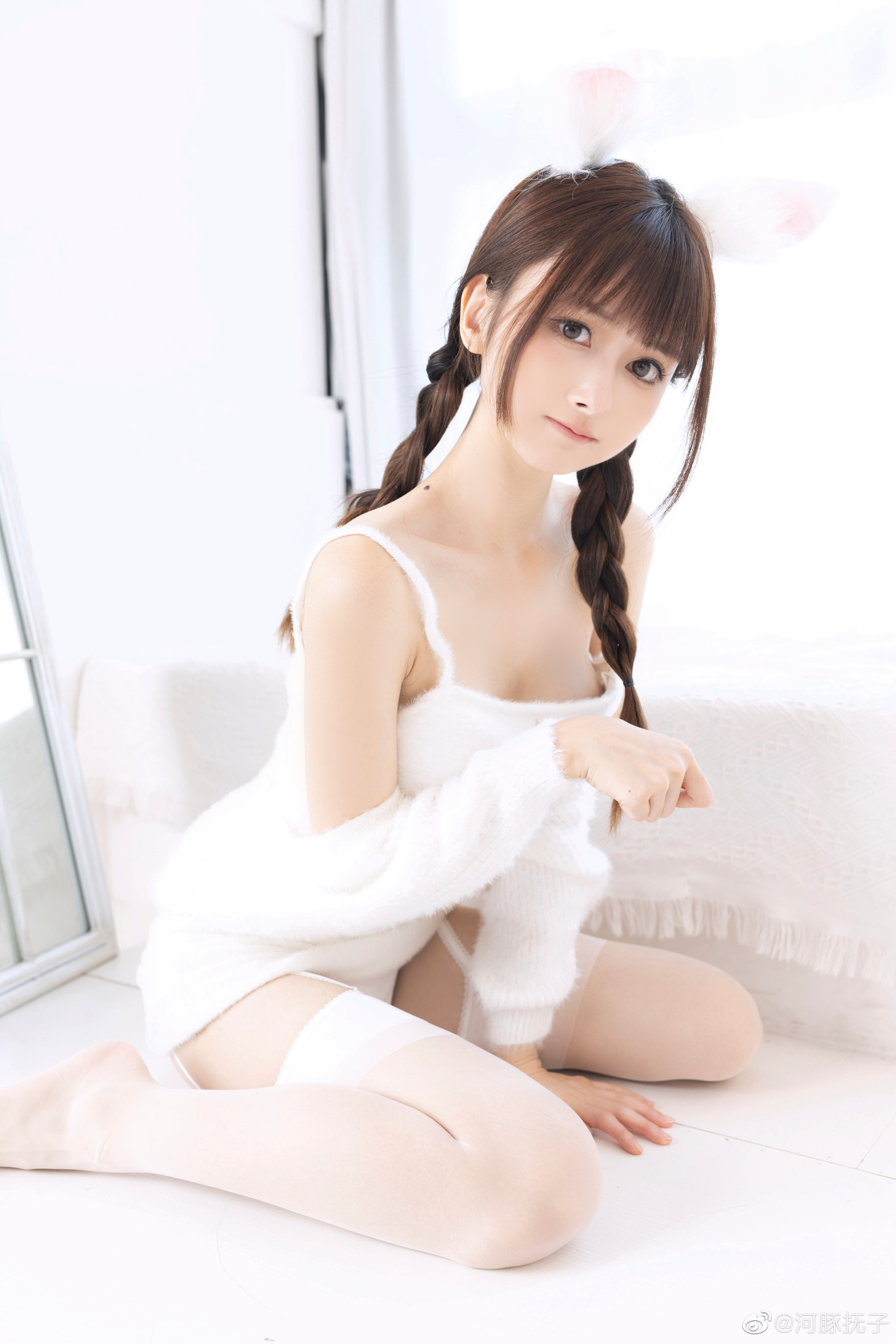少女写真 🐰🥛🐰  “小白兔白又白～@河豚抚子 摄影-第7张