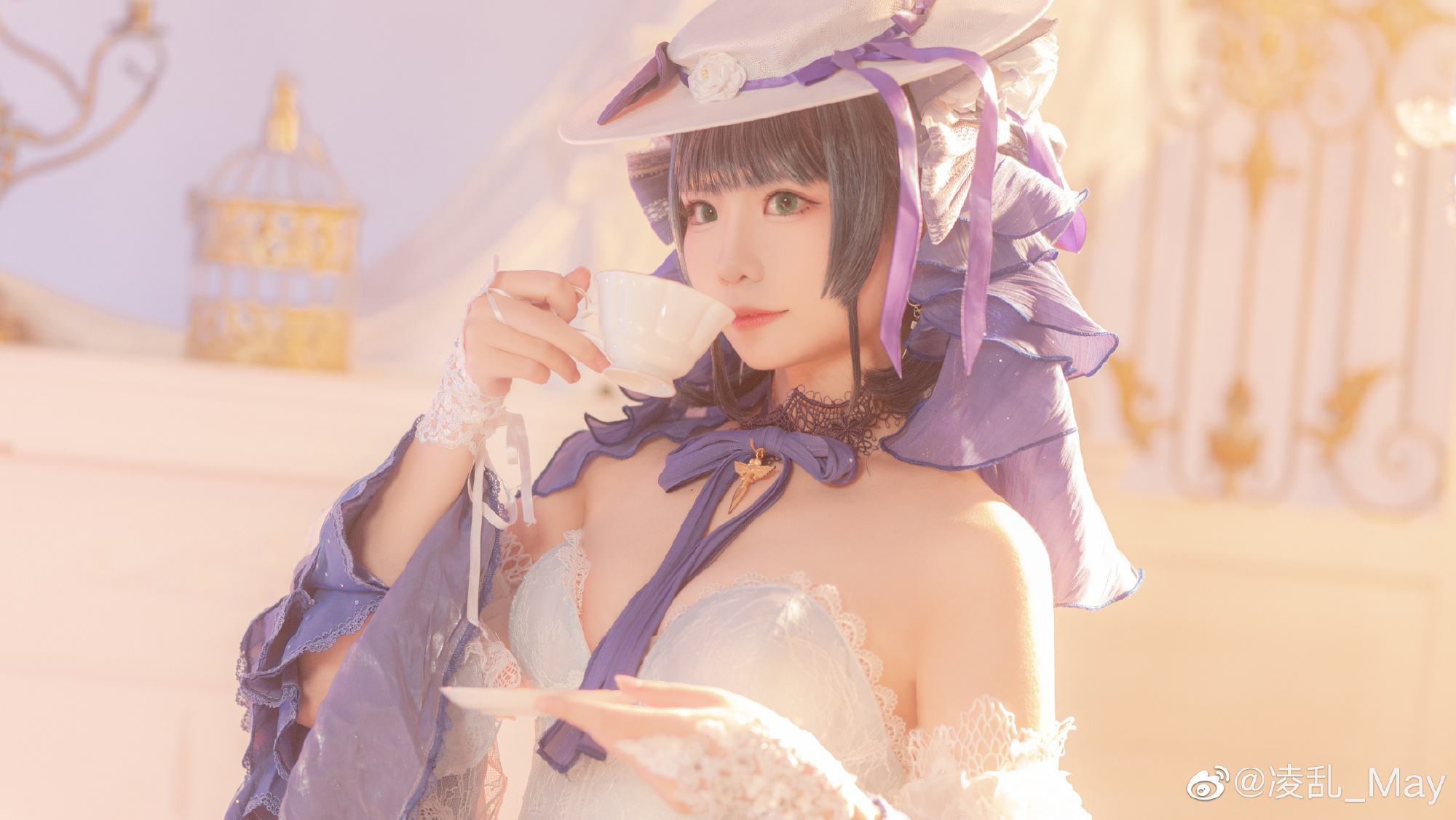 【COS】如果柴郡是宫殿里的公主的话……❄️冰雪公主- 柴郡@凌乱_May COSPLAY-第5张