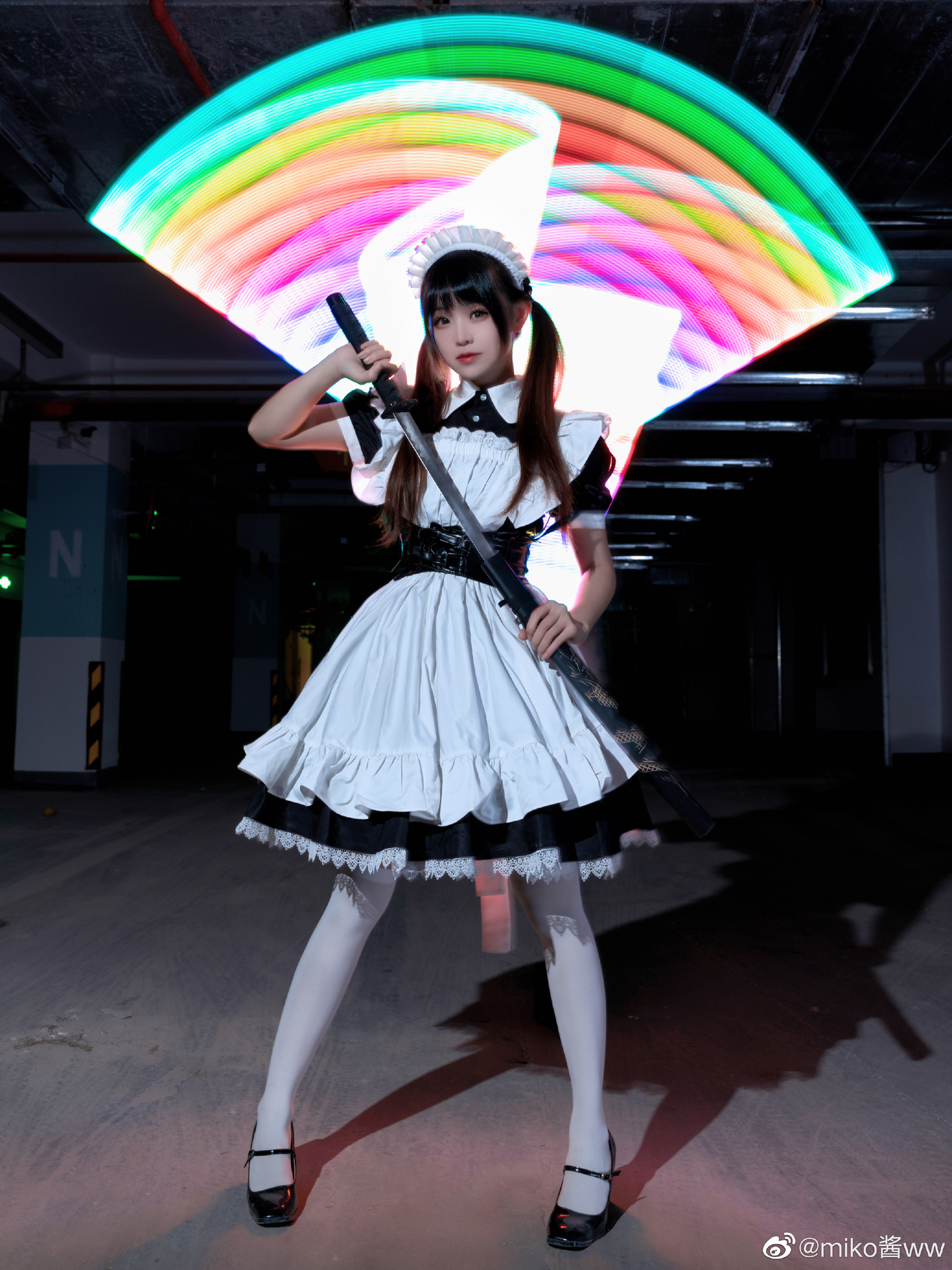 光绘摄影拍出赛博朋克战斗女仆大片～@miko酱ww 摄影-第6张