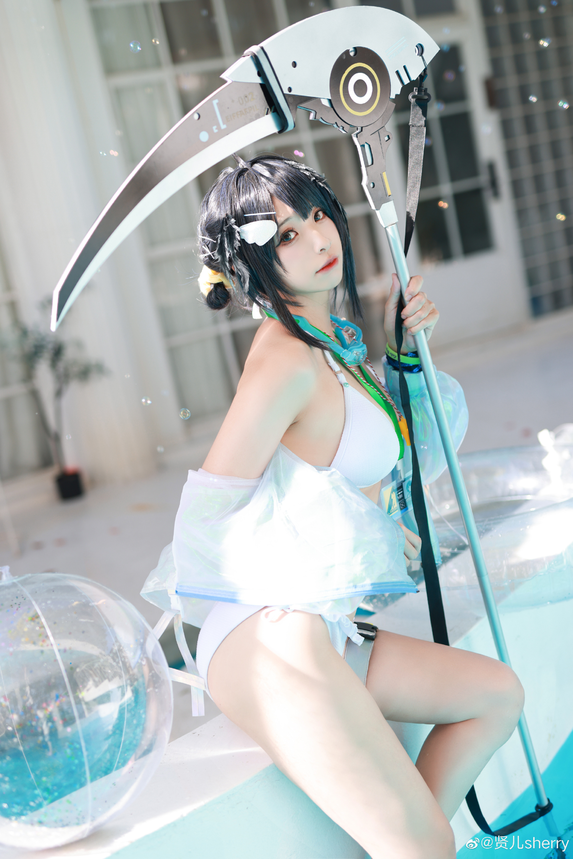 【COSPLAY】明日方舟 博士要和我比赛游泳吗？ 羽毛笔 夏卉 FA210@贤儿sherry COSPLAY-第7张