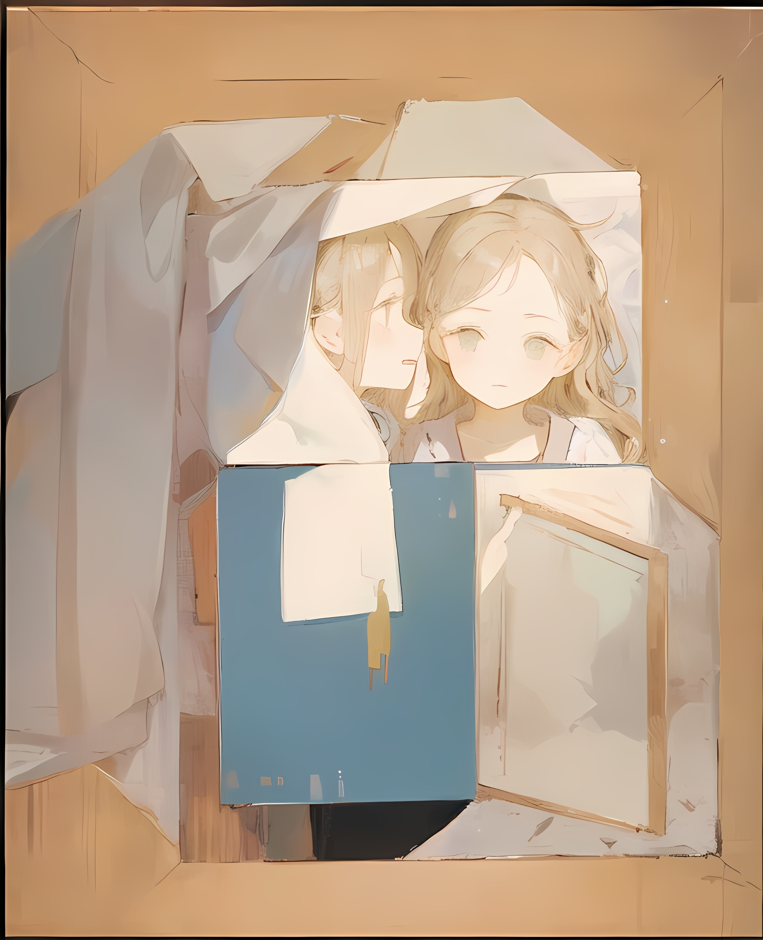 【ai生成】双胞胎，百合，唯美，萝莉 插画-第9张