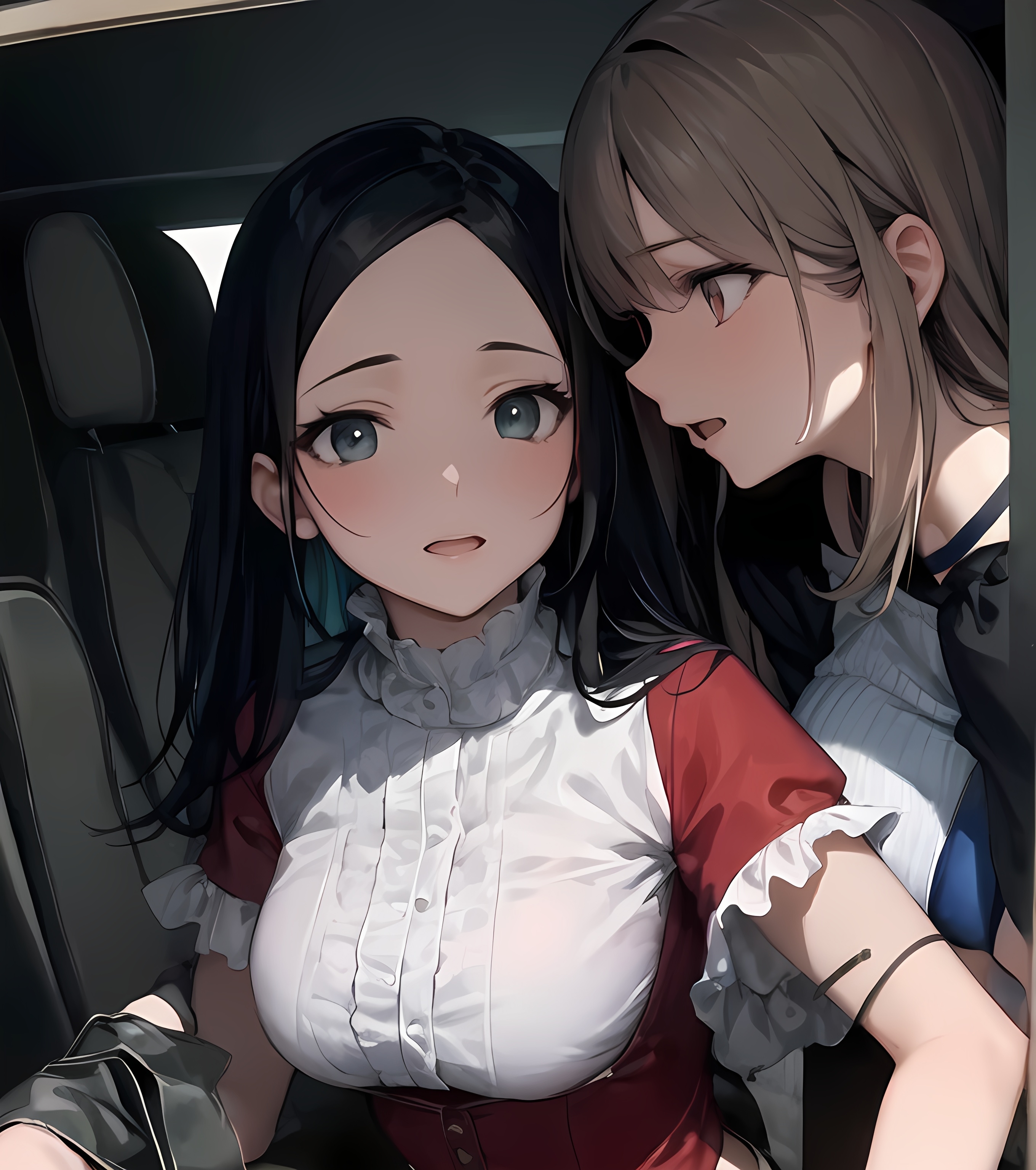【ai绘画】速度之吻，比基尼，百合，巨乳 插画-第2张