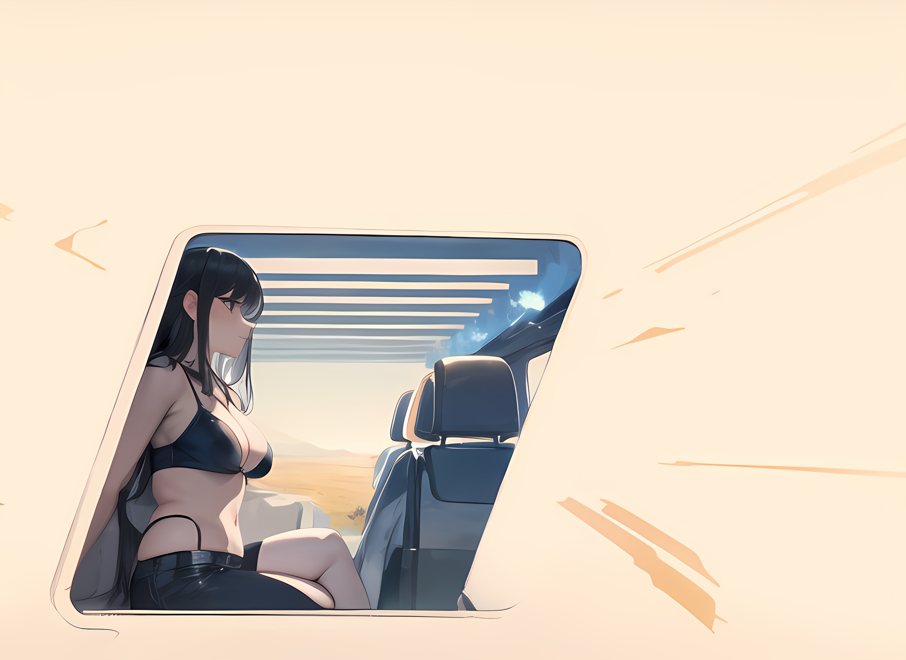 【ai绘画】速度之吻，比基尼，百合，巨乳 插画-第4张