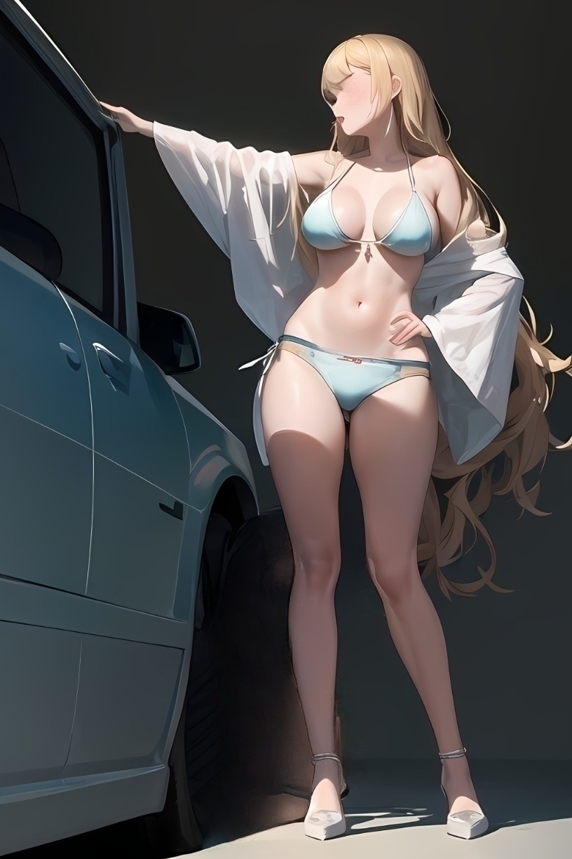 【ai绘画】激情融合：欲望之旅，巨乳，比基尼，百合 插画-第2张