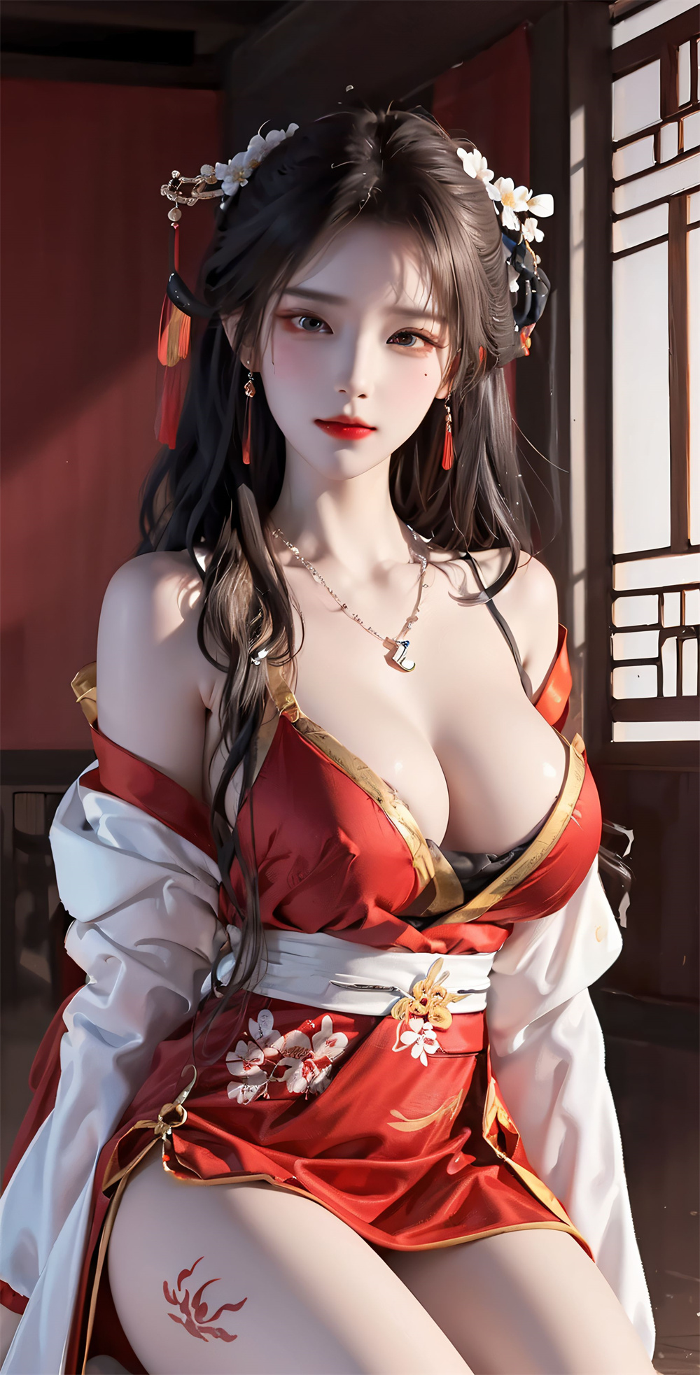 【AI生成】古风 巨乳美女 泳装 插画美图 精选插画-第1张