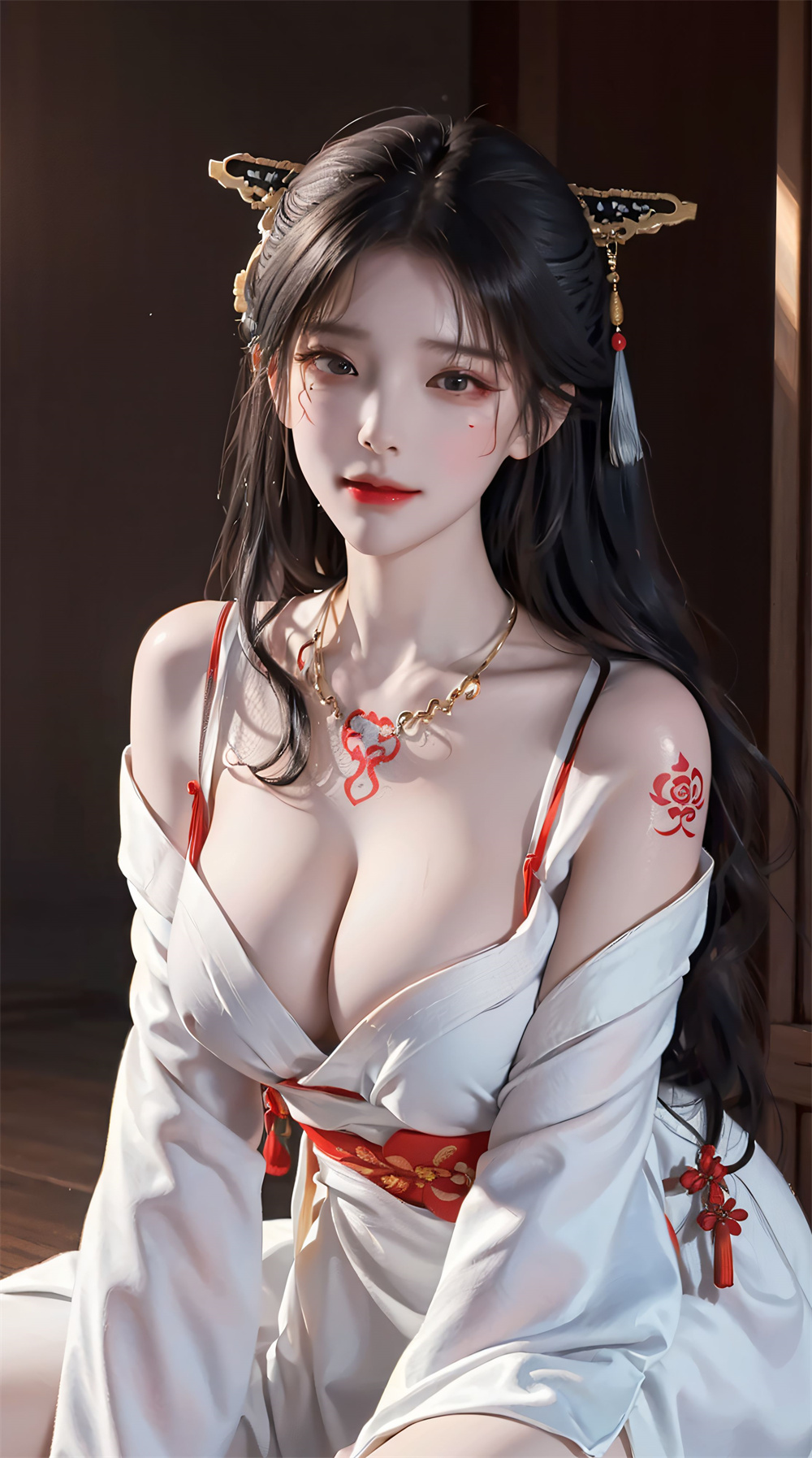 【AI生成】古风 巨乳美女 泳装 插画美图 精选插画-第2张