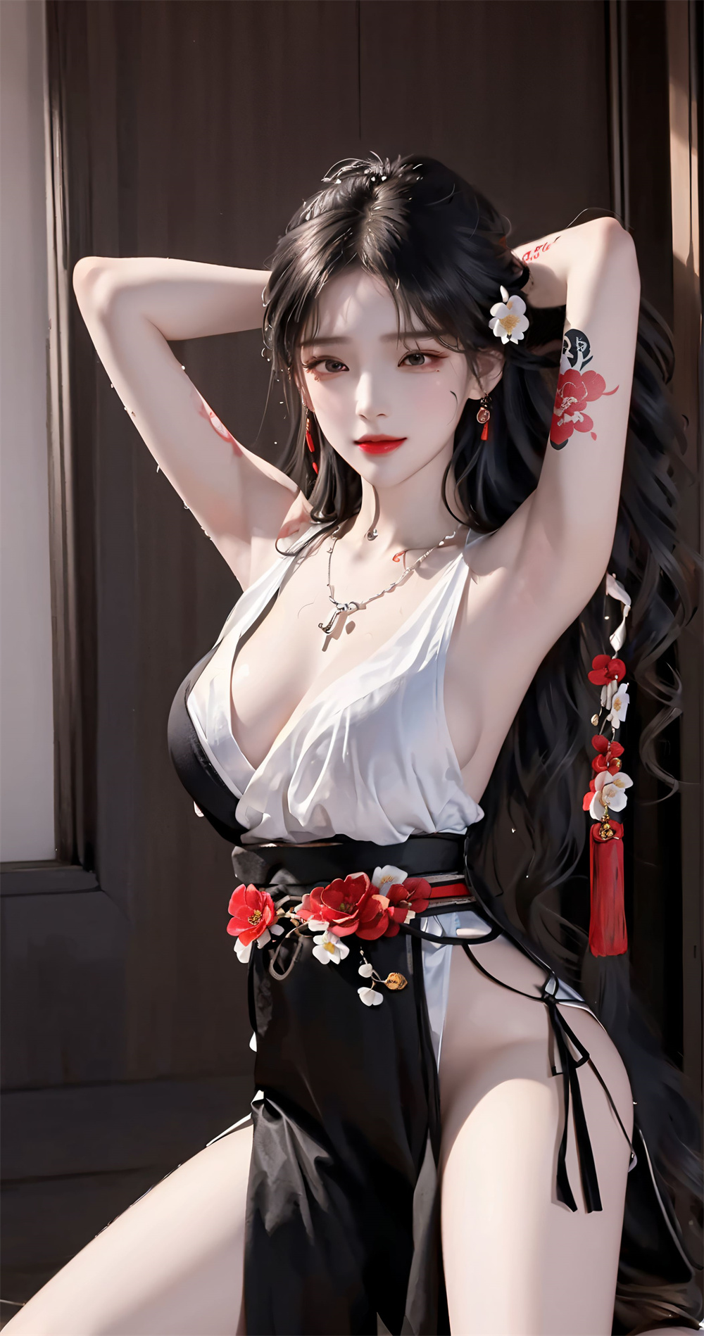 【AI生成】古风 巨乳美女 泳装 插画美图 精选插画-第3张
