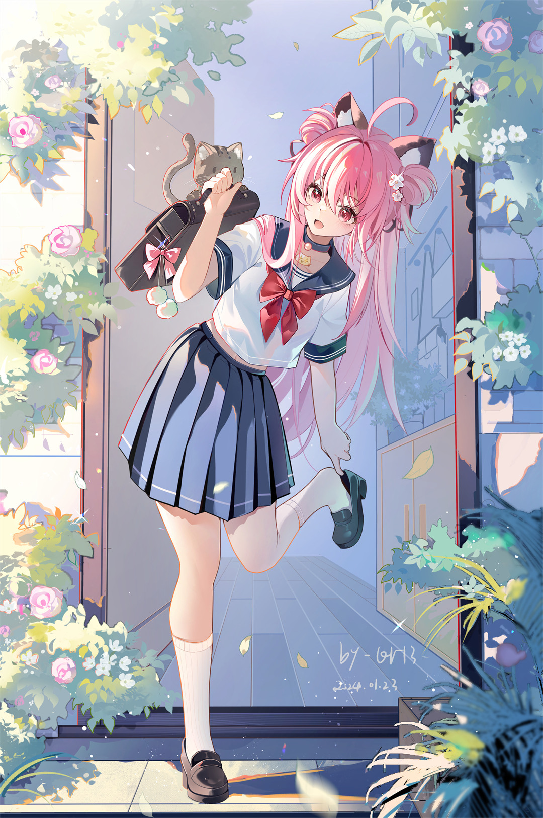 【动漫美图】碧蓝档案 明星日鞠 鬼方佳世子 空崎日奈 崩坏 寒鸦 卡芙卡 动漫壁纸推荐 P站美图-第4张
