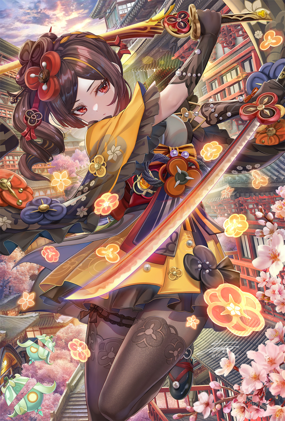 【P站美图】虚拟主播 樱巫女 原神 千织 胡桃 白毛兽耳少女 碧蓝档案 亚丝娜 插画壁纸推荐 P站美图-第6张