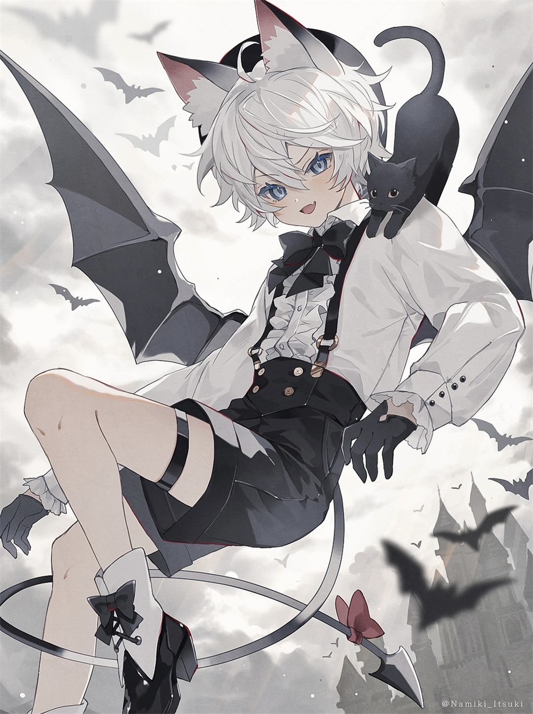 【P站美图】虚拟主播 樱巫女 原神 千织 胡桃 白毛兽耳少女 碧蓝档案 亚丝娜 插画壁纸推荐 P站美图-第14张