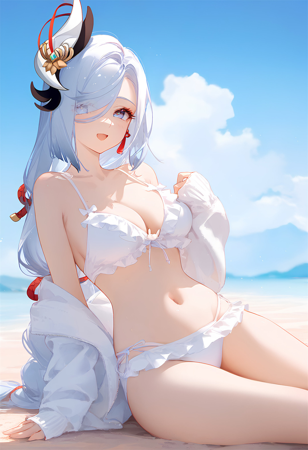 【AI精选】初音未来 兔女郎 原神 申鹤 星穹铁道 流萤 白毛兽耳少女 会员插画推荐 精选插画-第2张
