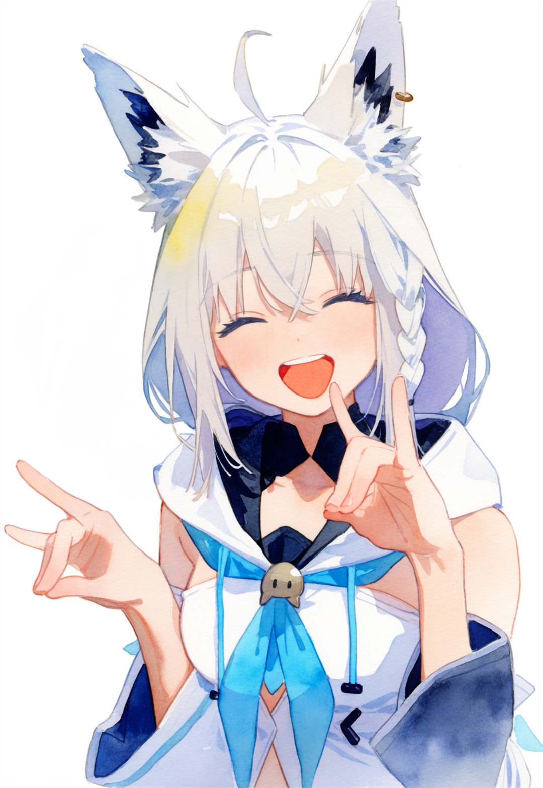 【AI精选】初音未来 兔女郎 原神 申鹤 星穹铁道 流萤 白毛兽耳少女 会员插画推荐 精选插画-第4张