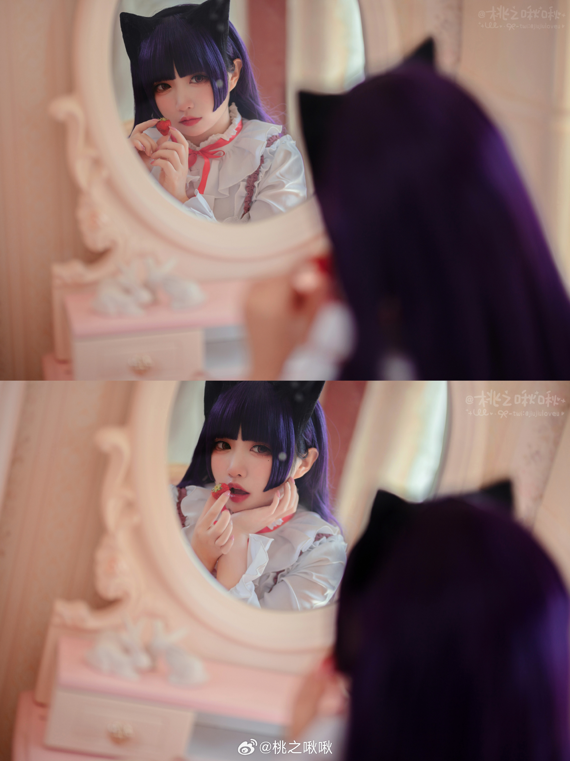 🍓 🍓 𝘀𝘁𝗿𝗮𝘄𝗯𝗲𝗿𝗿𝘆-黒猫洋装 正如未成熟草莓般酸涩的恋情 五更琉璃 俺妹@桃之啾啾 COSPLAY-第5张
