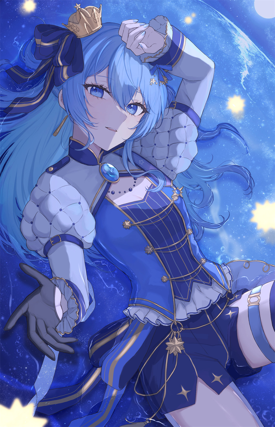 【画师推荐】你喜欢蓝色头发美少女吗？虚拟偶像 星街彗星 插画师のる的美图推荐 P站画师-第17张