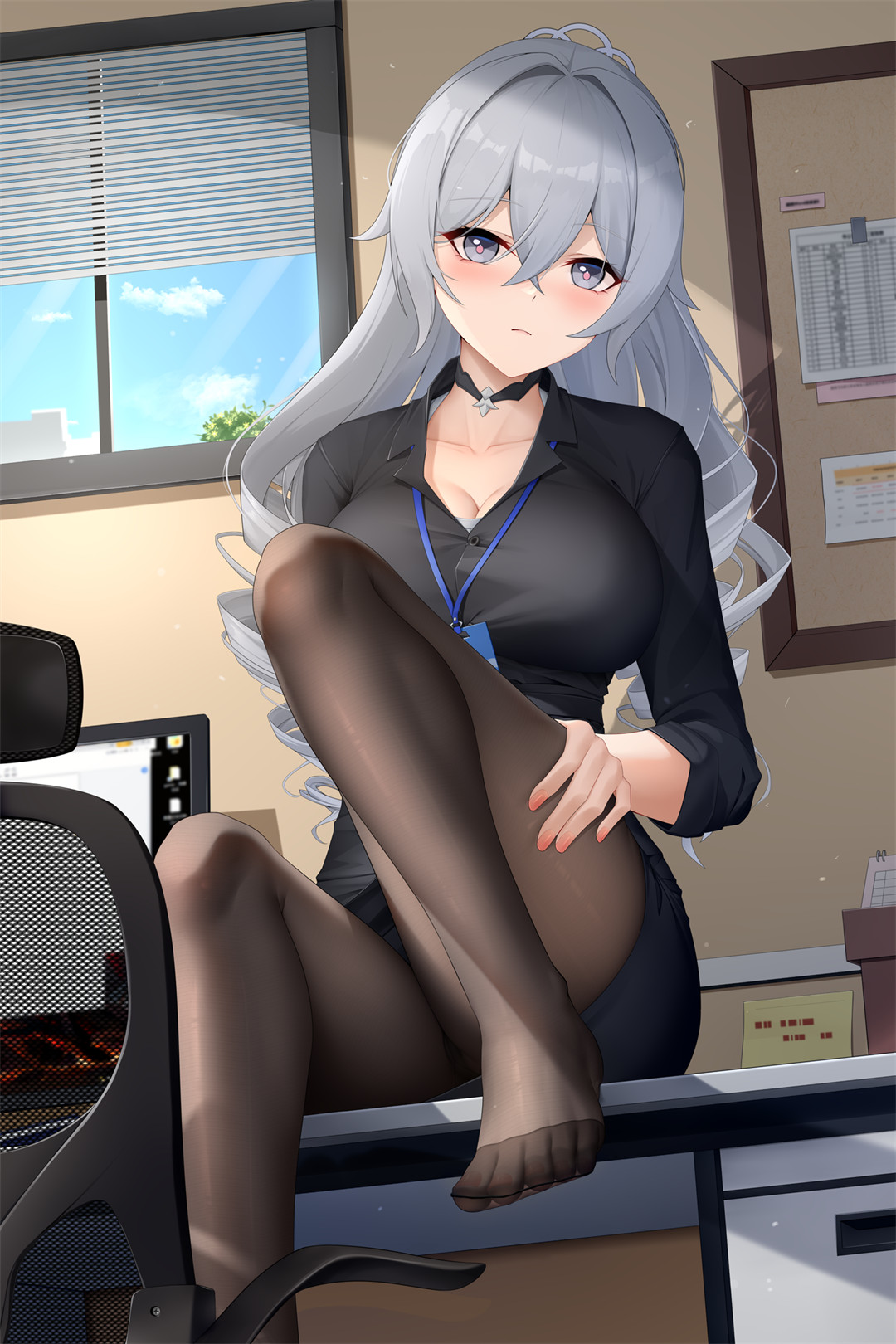 P站插画 崩坏3 黑丝 布洛妮娅 制服@非凡的小师弟 插画-第1张