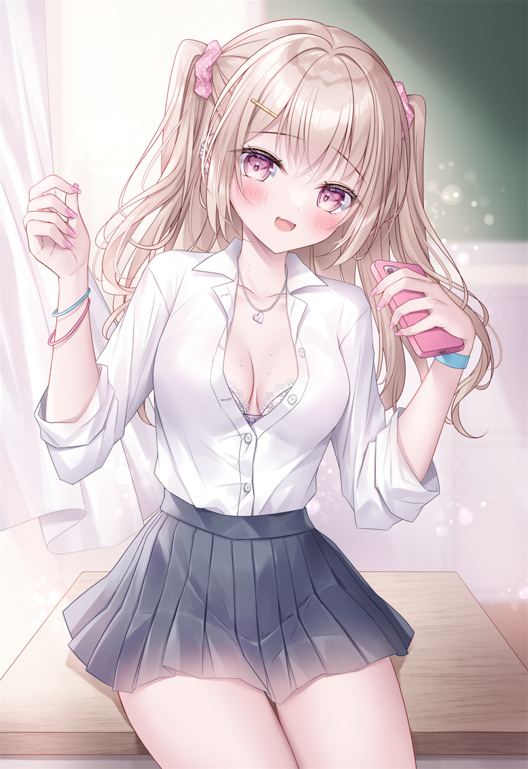 【插画精选】绝区零 妮可 白毛双马尾美少女 飞鸟马时泳装 会员动漫美图推荐 精选插画-第5张