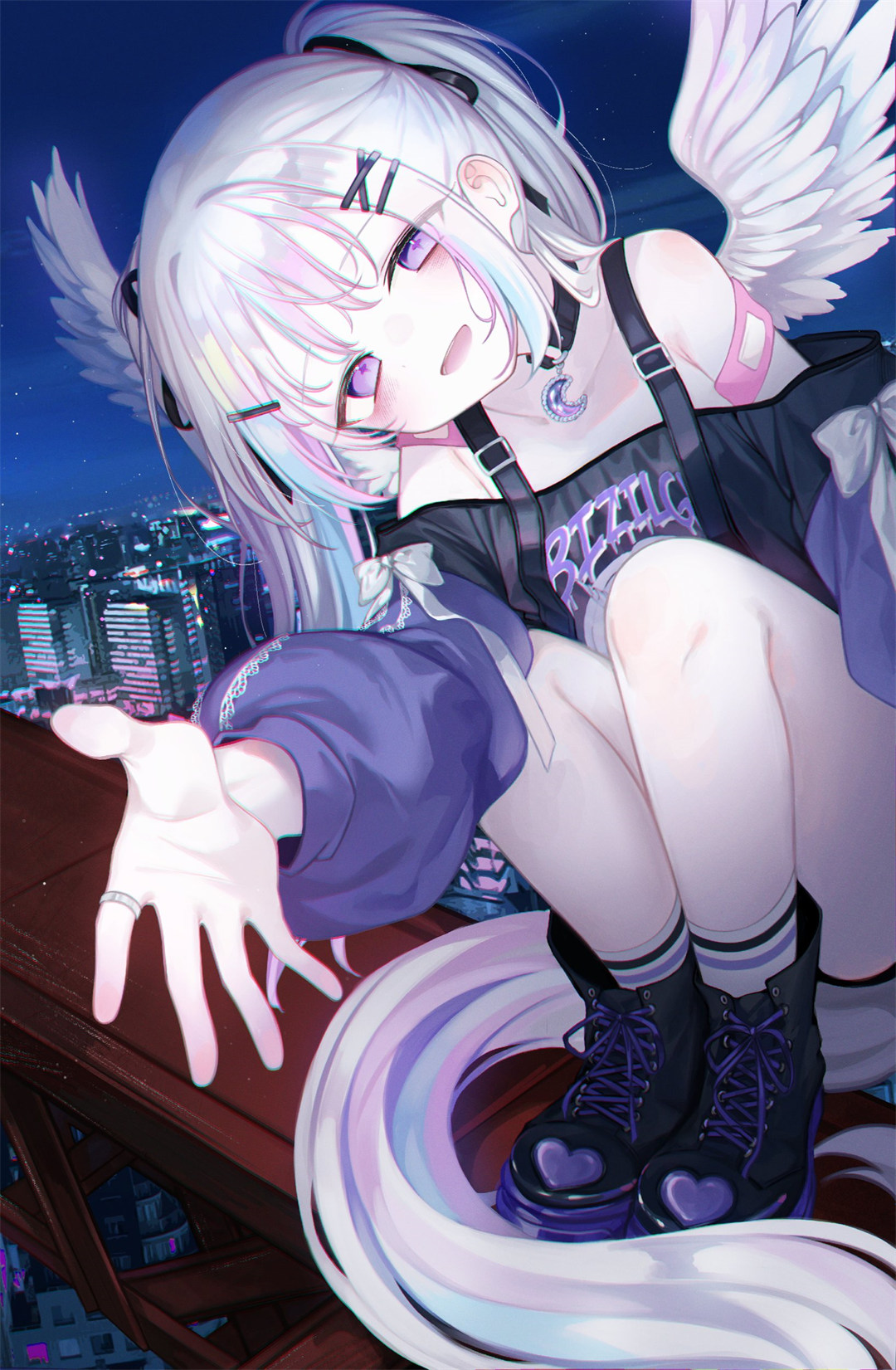 【P站美图】绝区零 艾莲 星铁 花火 虚拟主播 羽翼 白毛美少女 插画动漫美图推荐 P站美图-第2张