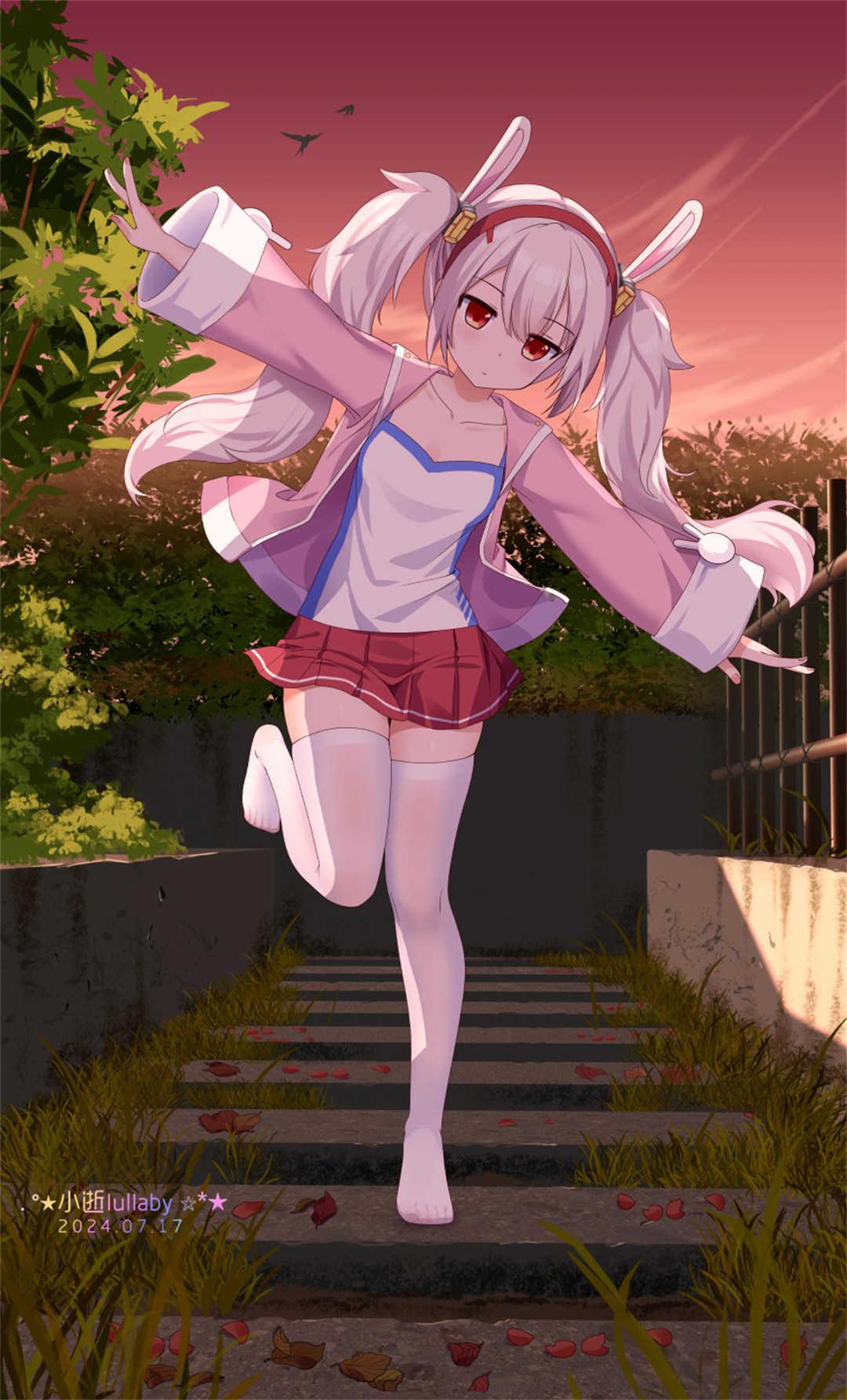 【P站美图】绝区零 艾莲 星铁 花火 虚拟主播 羽翼 白毛美少女 插画动漫美图推荐 P站美图-第7张
