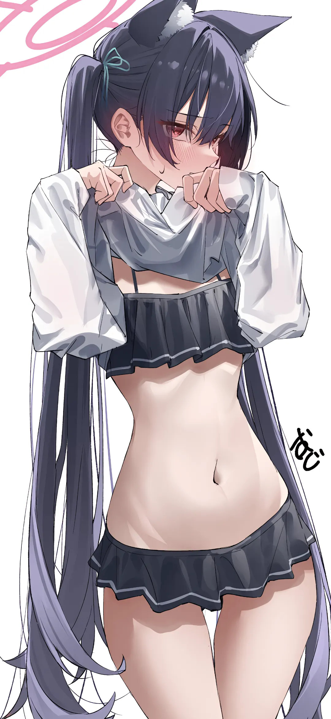 【动漫壁纸】女仆装 JK制服艾莉亚 粉毛兽耳美少女 人生就像一辆列车 交错却不知去何方 手机壁纸-第1张