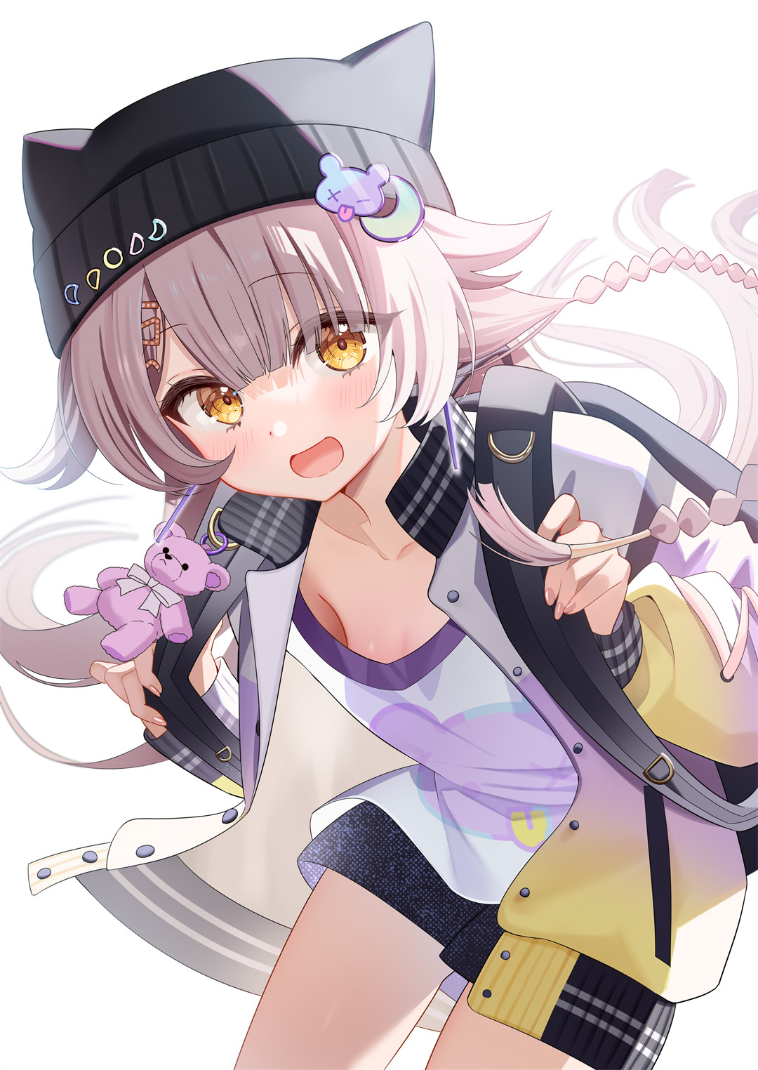 【P站美图】碧蓝档案 阿慈谷ヒフミ 兽耳美少女 网袜 芙宁娜胡桃居家服 插画动漫美图推荐 P站美图-第1张