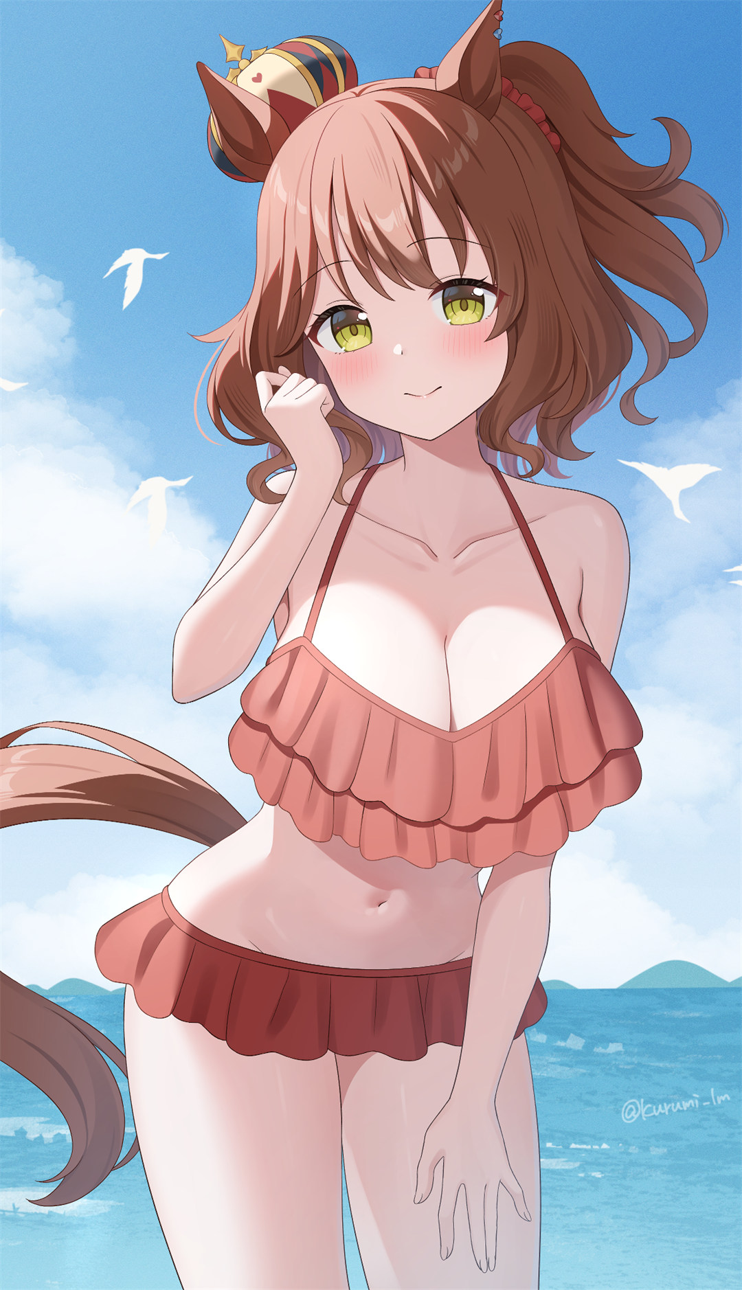 【插画精选】可爱美少女 海边泳装 赛马娘 绝区零 艾莲乔(可爱版) 会员插画美图推荐 精选插画-第5张