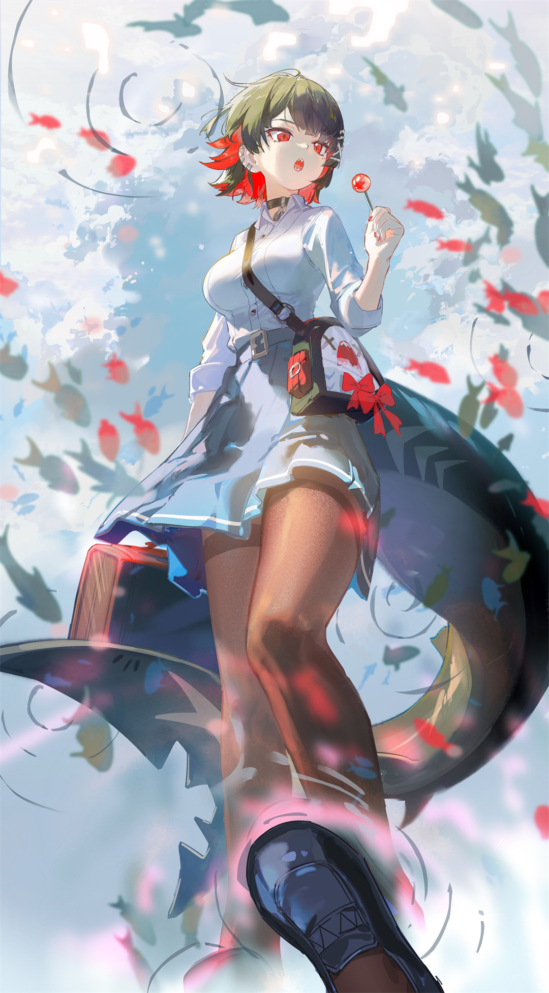 【插画特辑】把棒棒糖叼在嘴里，把少女的心思藏在怀里 绝区零 鲨鱼妹妹艾莲 乔 插画美图推荐 P站美图-第5张