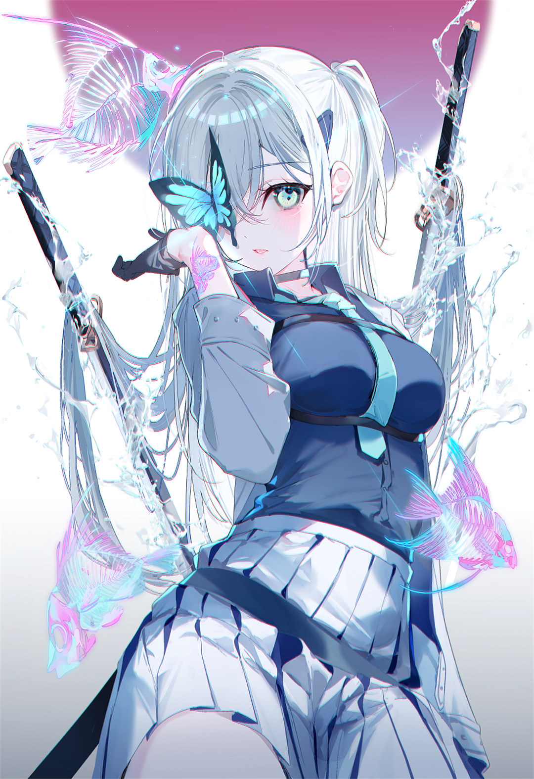 【P站美图】碧蓝档案 小鸟游星野 虚拟主播 木蜜甜花 银发美少女 水の騎士 插画，美图推荐 P站美图-第3张