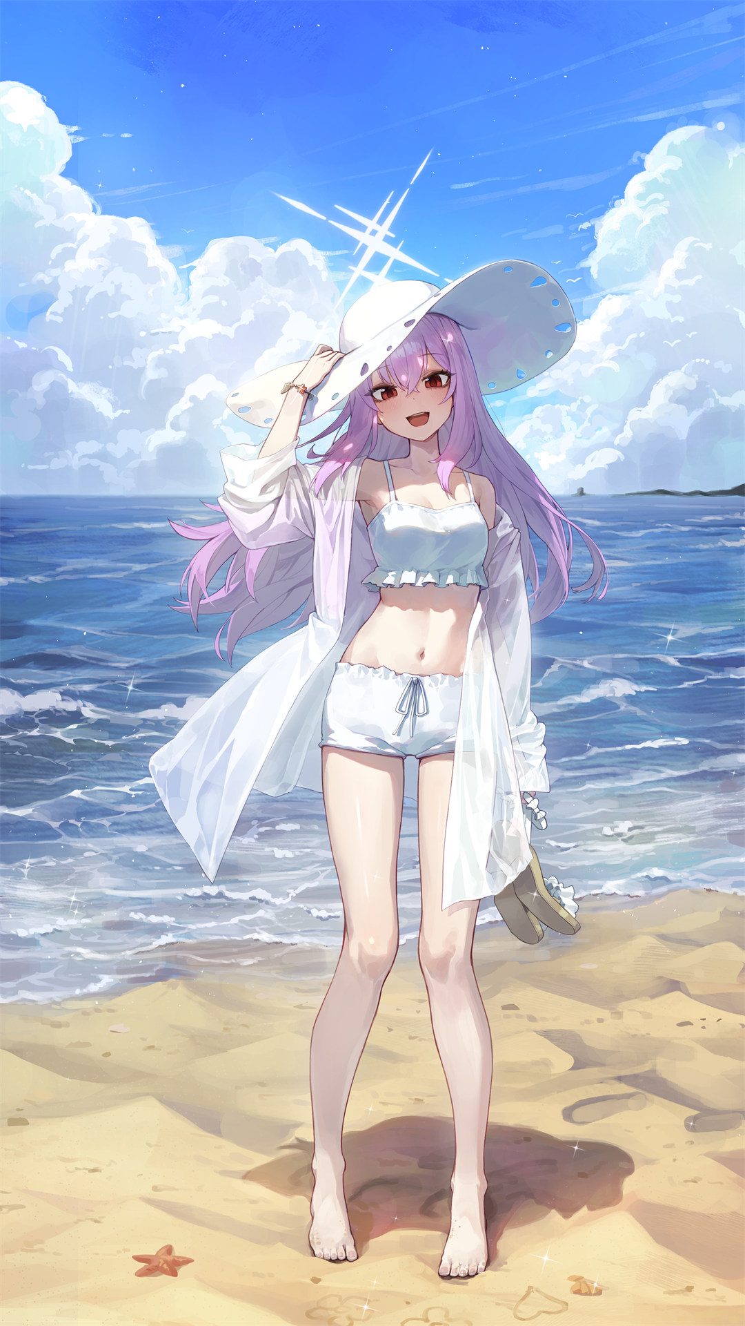 【P站美图】海边美少女 JK制服 天空 砂狼白子 花火 小鸟游星野 插画美图推荐 P站美图-第6张