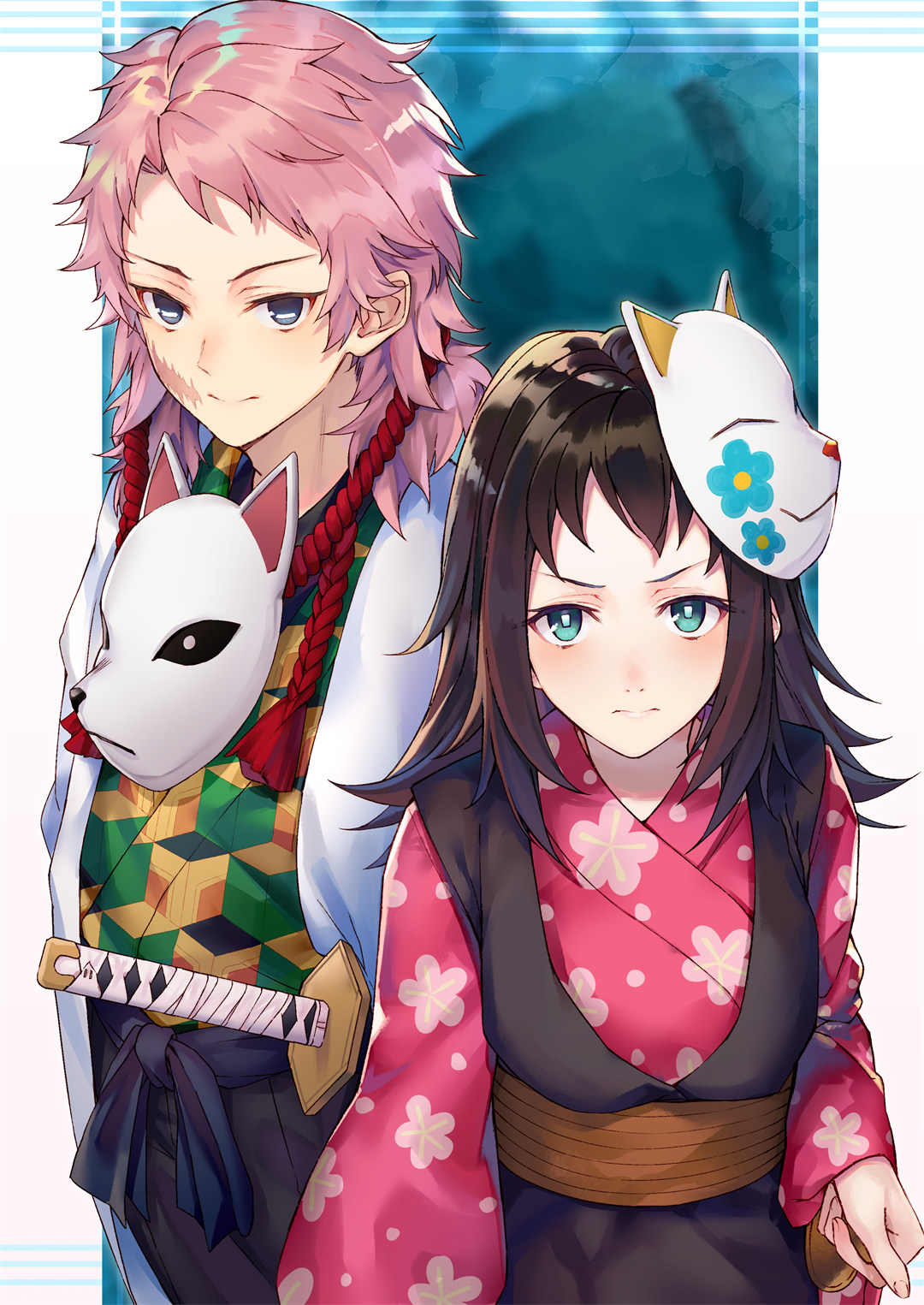【壁纸特辑】鬼灭之刃 蝴蝶忍 灶门祢豆子 插画美图 P站美图-第3张