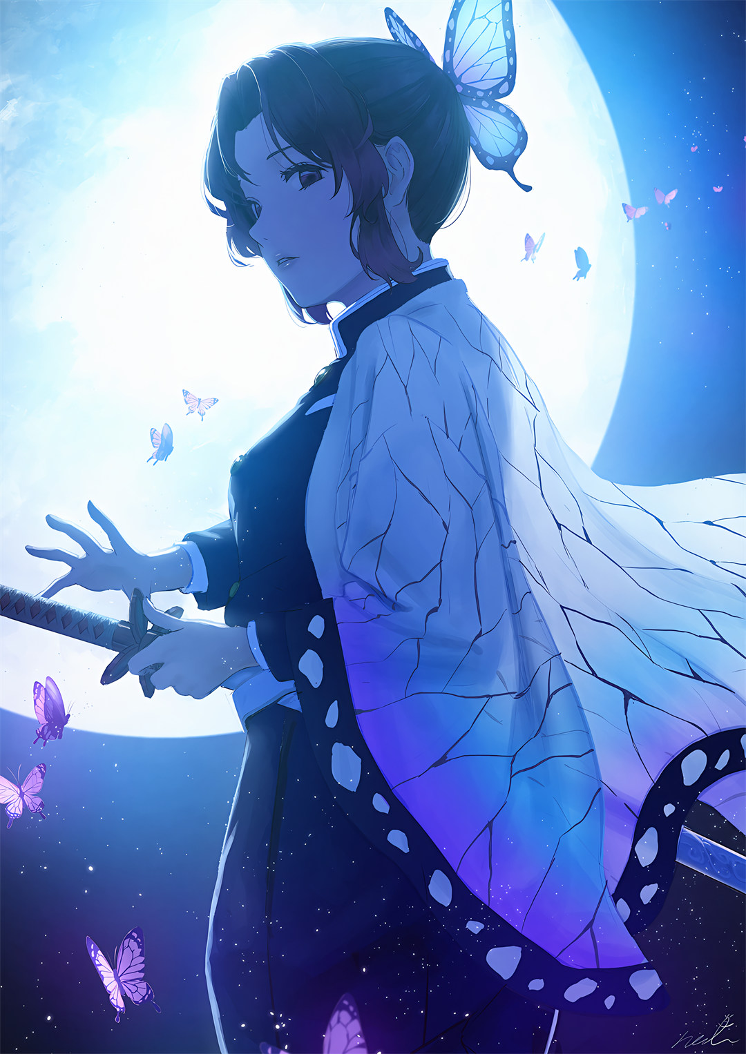 【壁纸特辑】鬼灭之刃 蝴蝶忍 灶门祢豆子 插画美图 P站美图-第4张